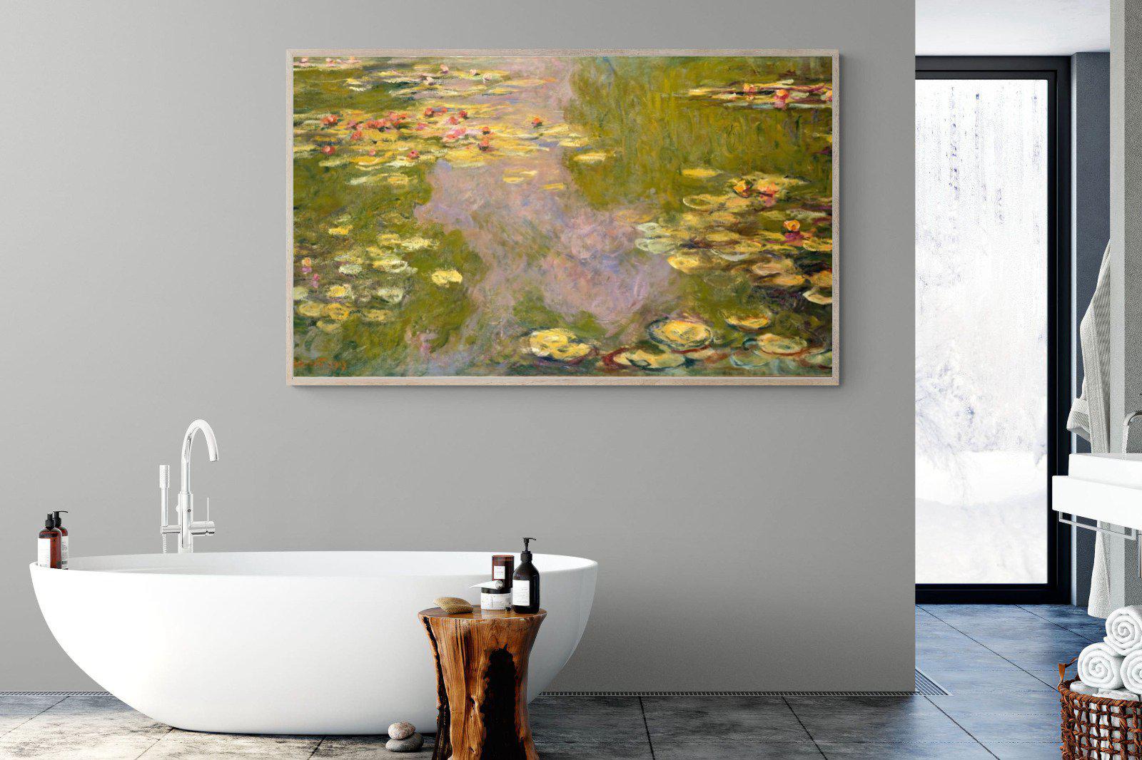 Monet Water Lilies-Wall_Art-180 x 110cm-Mounted Canvas-Wood-Pixalot