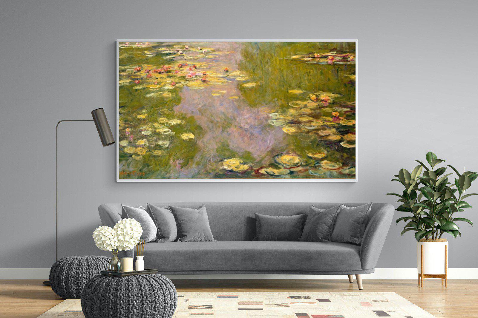 Monet Water Lilies-Wall_Art-220 x 130cm-Mounted Canvas-White-Pixalot