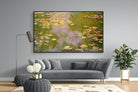 Monet Water Lilies-Wall_Art-220 x 130cm-Mounted Canvas-Black-Pixalot