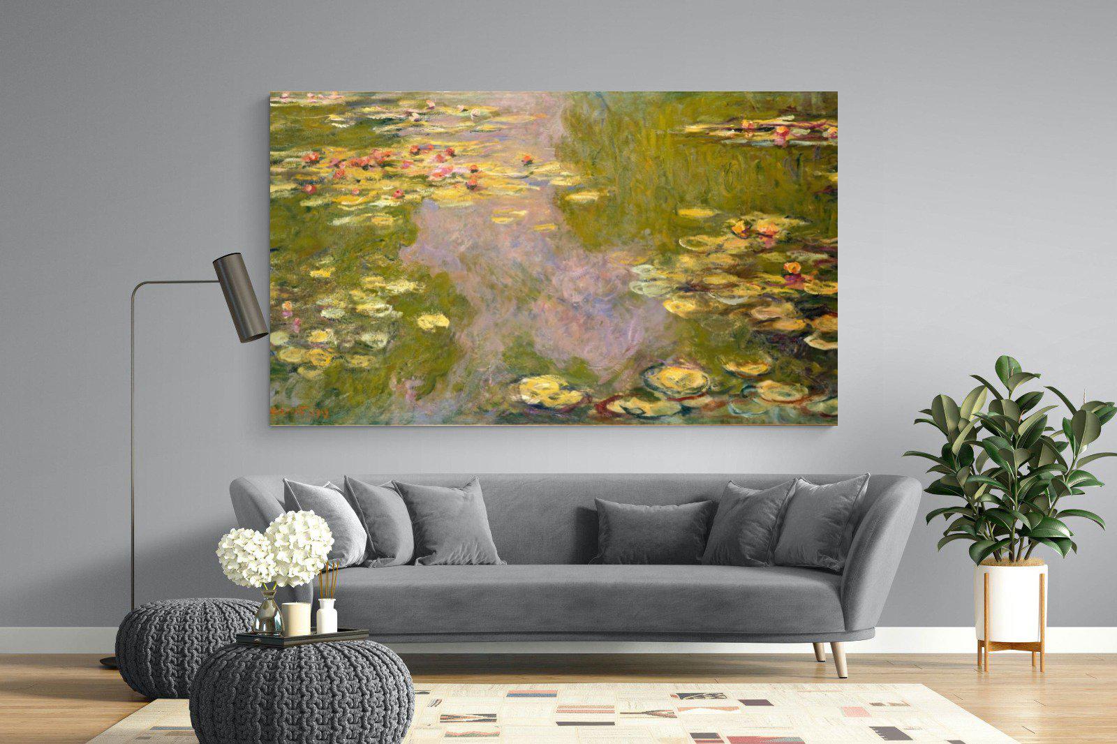 Monet Water Lilies-Wall_Art-220 x 130cm-Mounted Canvas-No Frame-Pixalot