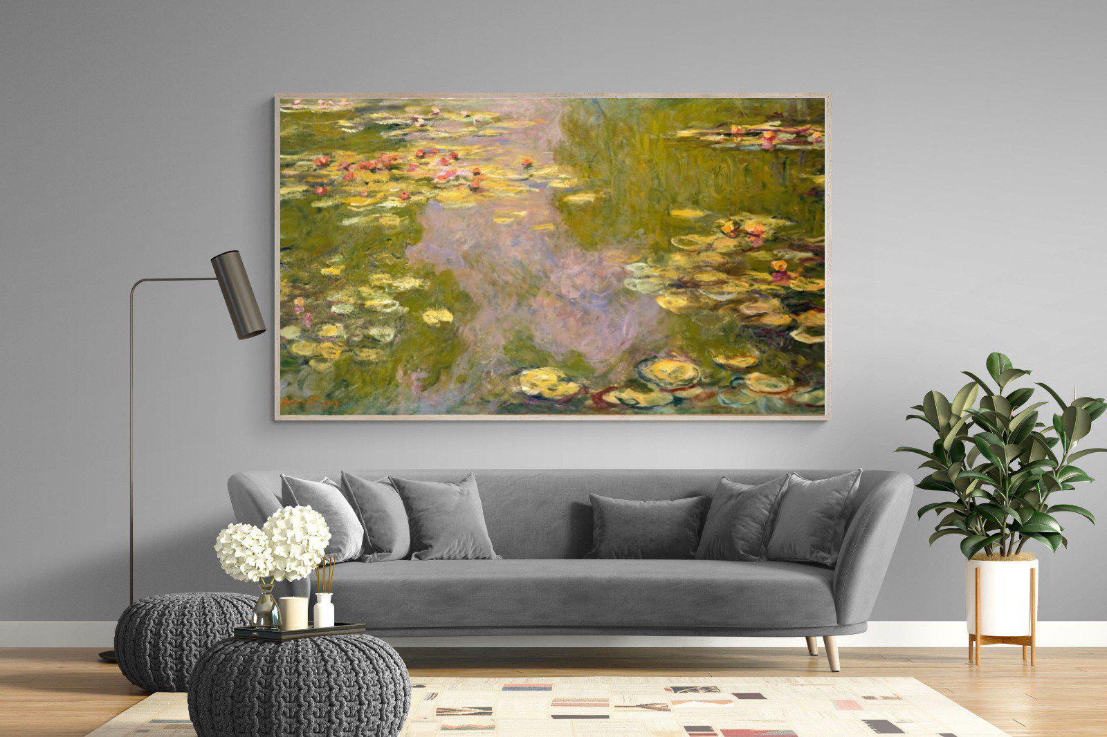 Monet Water Lilies-Wall_Art-220 x 130cm-Mounted Canvas-Wood-Pixalot