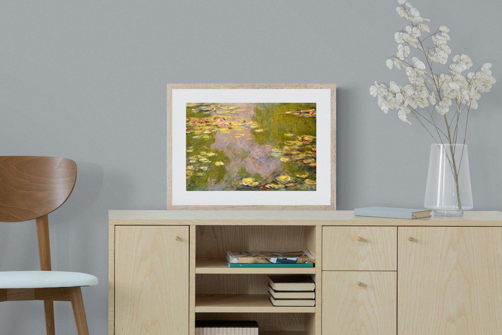Monet Water Lilies-Wall_Art-60 x 45cm-Framed Print-Wood-Pixalot