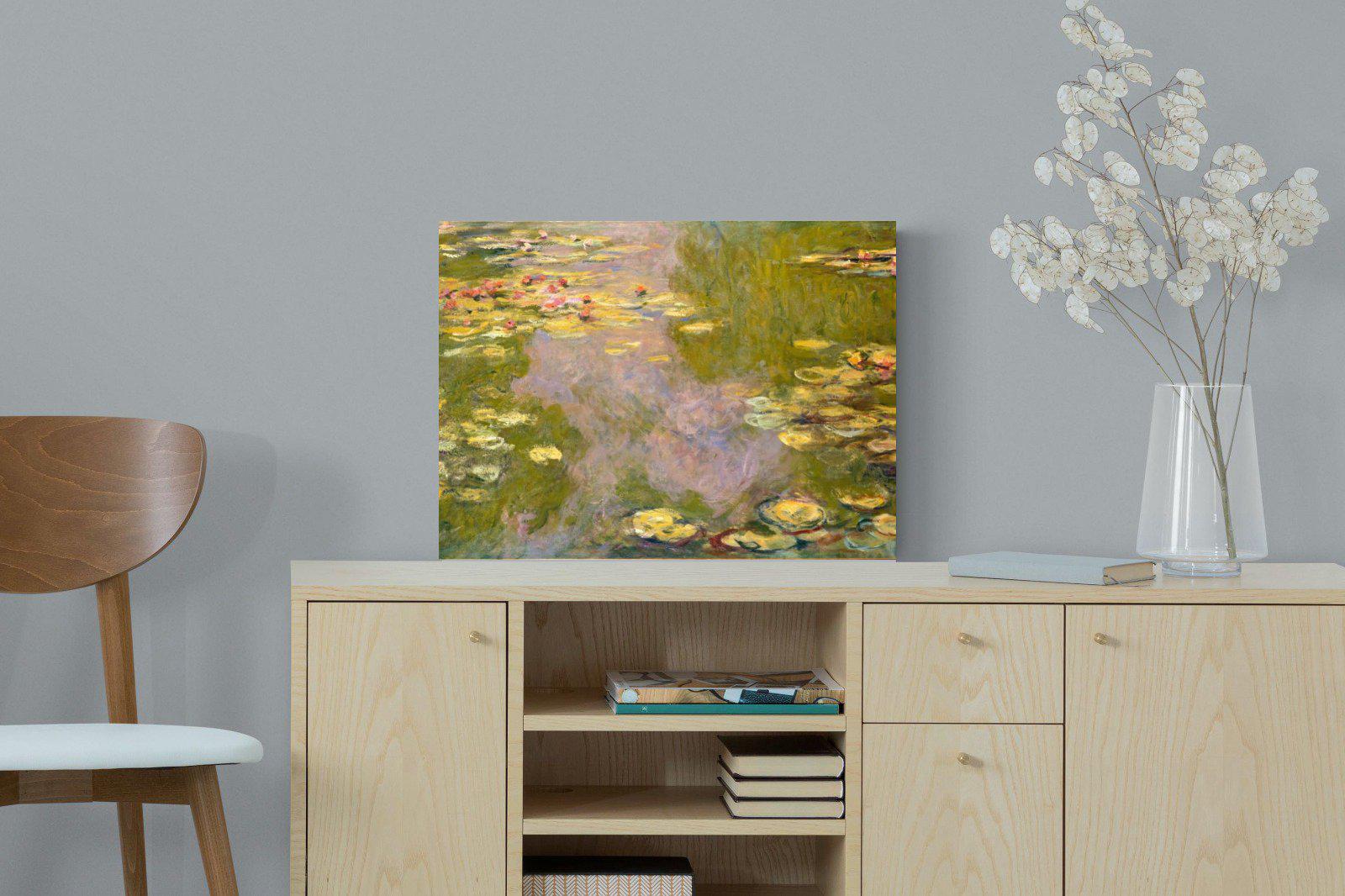 Monet Water Lilies-Wall_Art-60 x 45cm-Mounted Canvas-No Frame-Pixalot