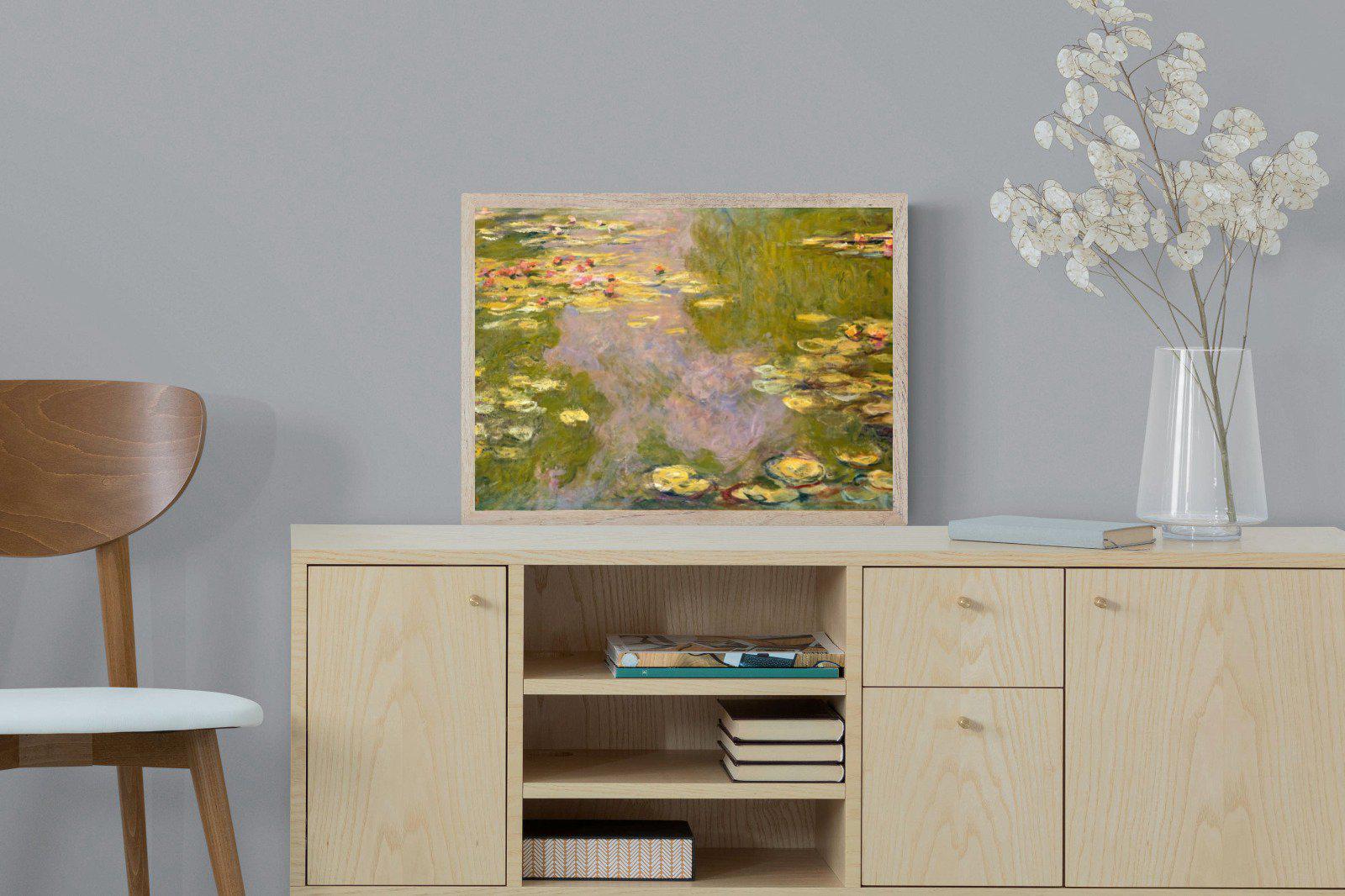 Monet Water Lilies-Wall_Art-60 x 45cm-Mounted Canvas-Wood-Pixalot