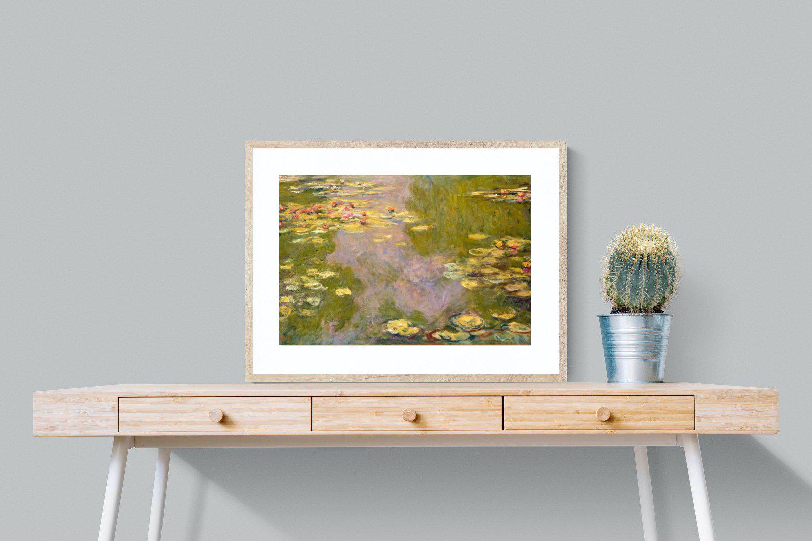 Monet Water Lilies-Wall_Art-80 x 60cm-Framed Print-Wood-Pixalot