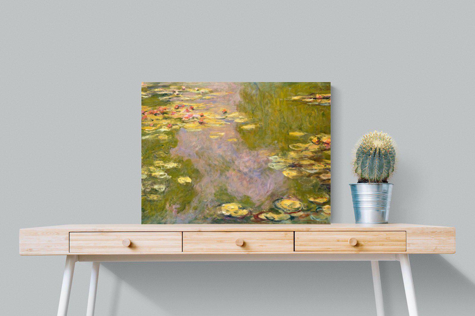 Monet Water Lilies-Wall_Art-80 x 60cm-Mounted Canvas-No Frame-Pixalot