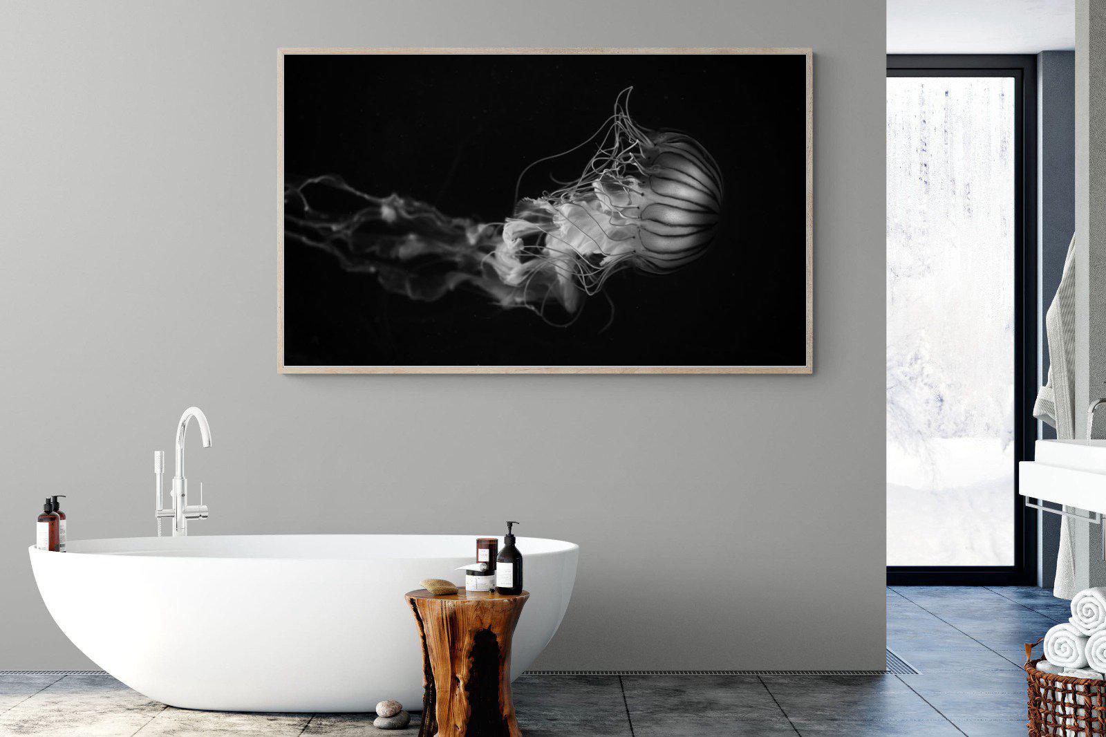 Monochromatic Jellyfish-Wall_Art-180 x 110cm-Mounted Canvas-Wood-Pixalot