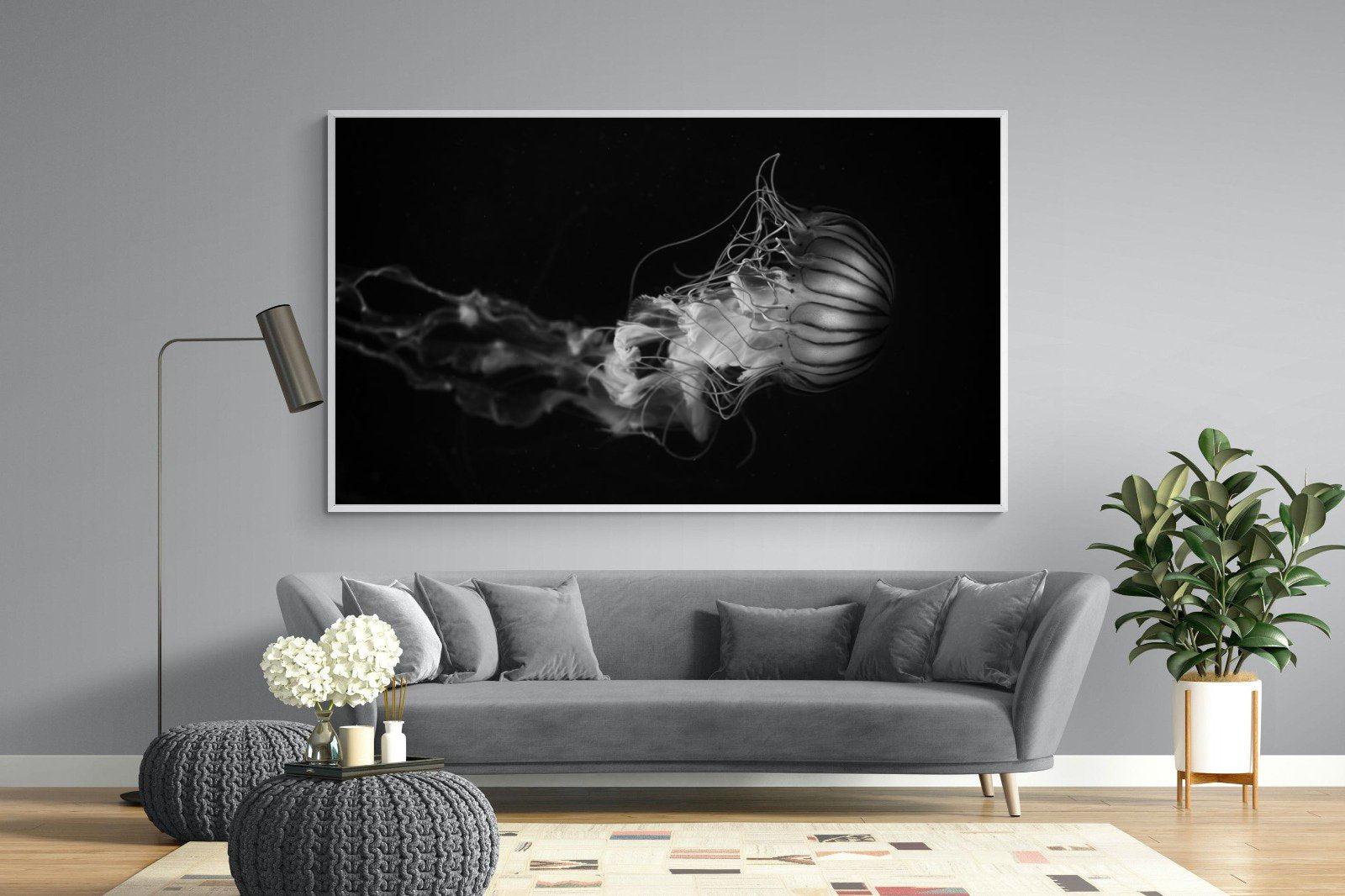 Monochromatic Jellyfish-Wall_Art-220 x 130cm-Mounted Canvas-White-Pixalot