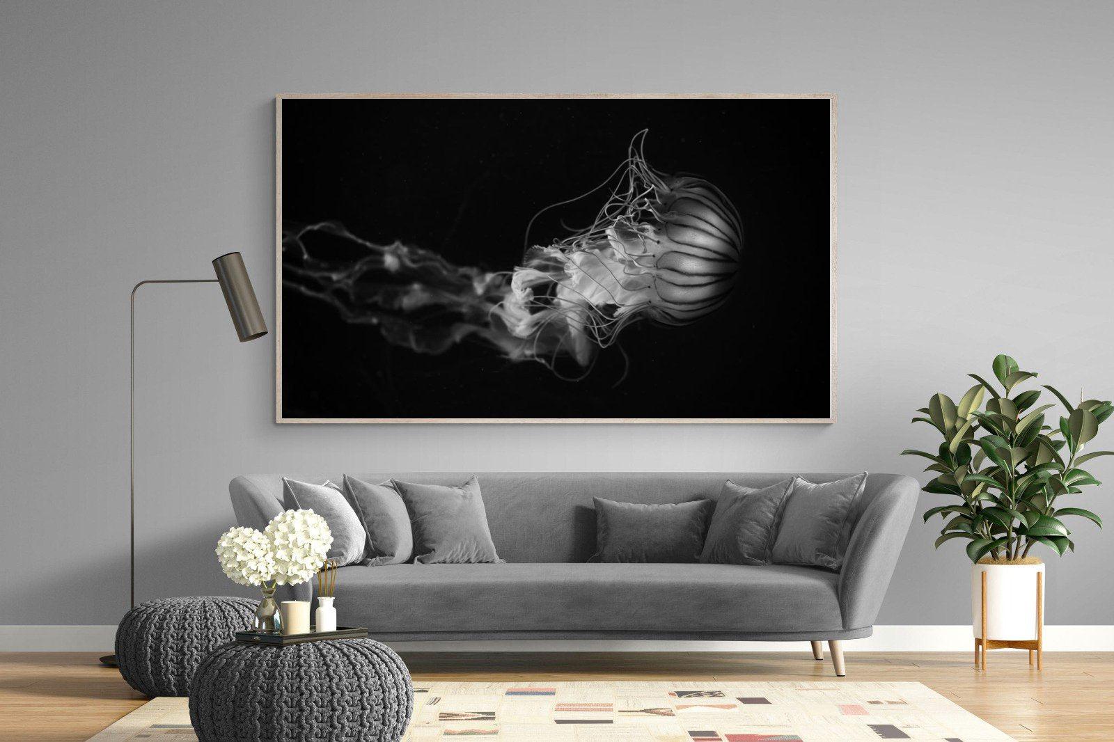 Monochromatic Jellyfish-Wall_Art-220 x 130cm-Mounted Canvas-Wood-Pixalot