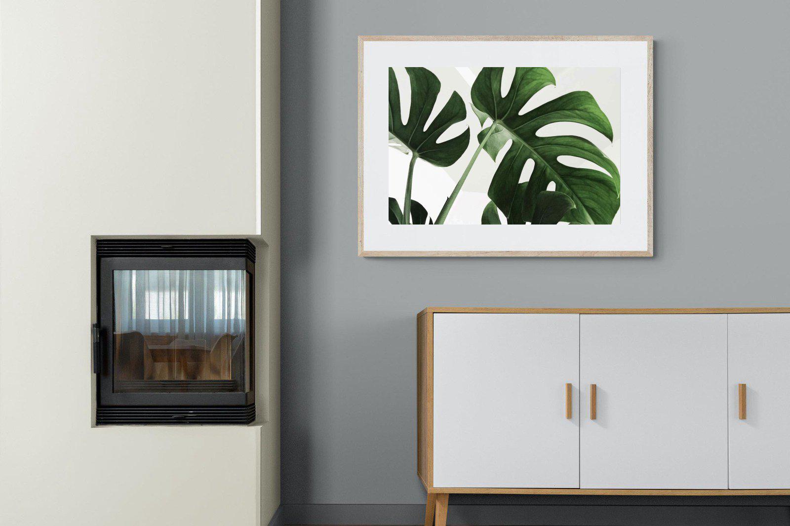 Monstera-Wall_Art-100 x 75cm-Framed Print-Wood-Pixalot