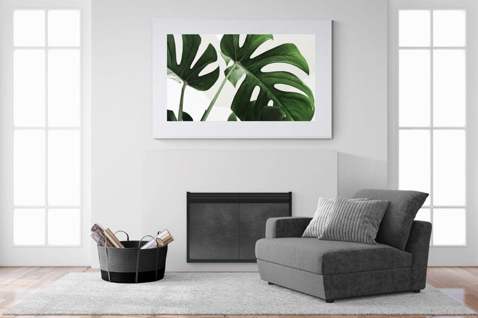 Monstera-Wall_Art-150 x 100cm-Framed Print-White-Pixalot