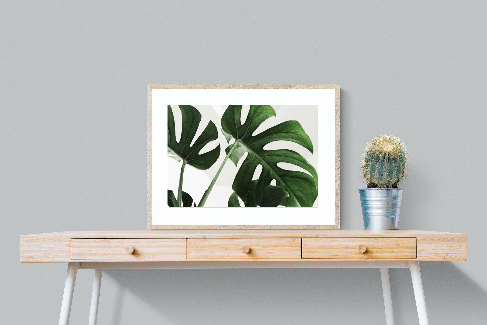 Monstera-Wall_Art-80 x 60cm-Framed Print-Wood-Pixalot