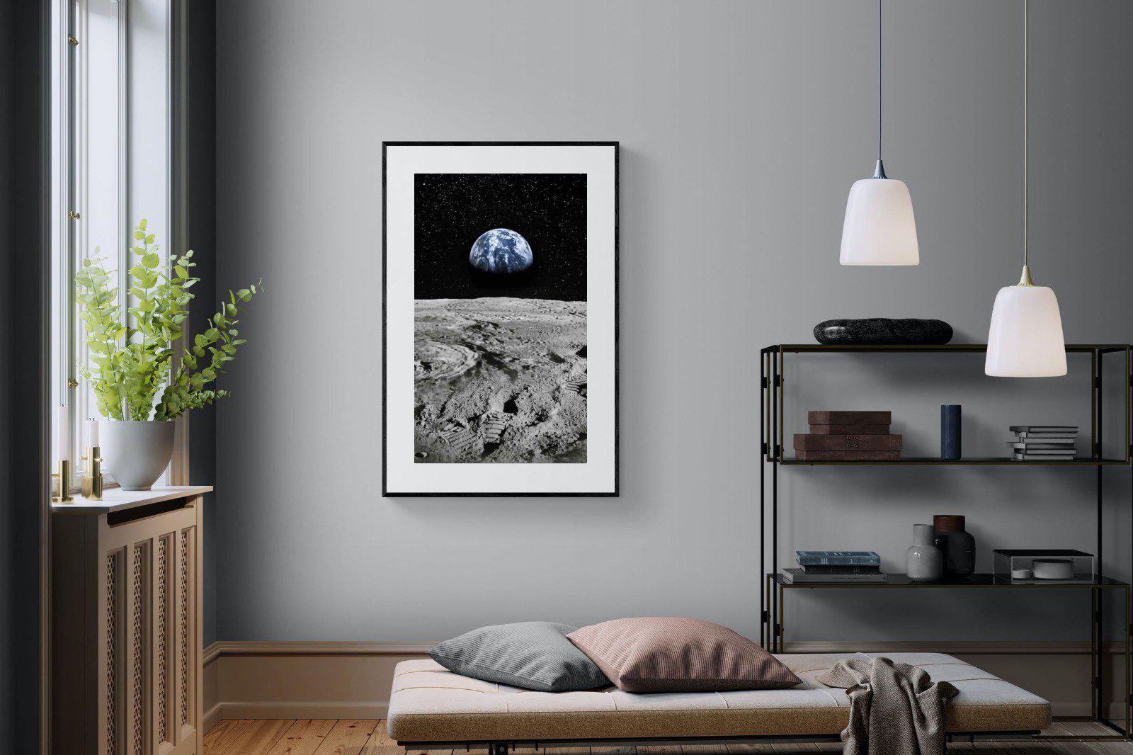 Moon Landing-Wall_Art-100 x 150cm-Framed Print-Black-Pixalot