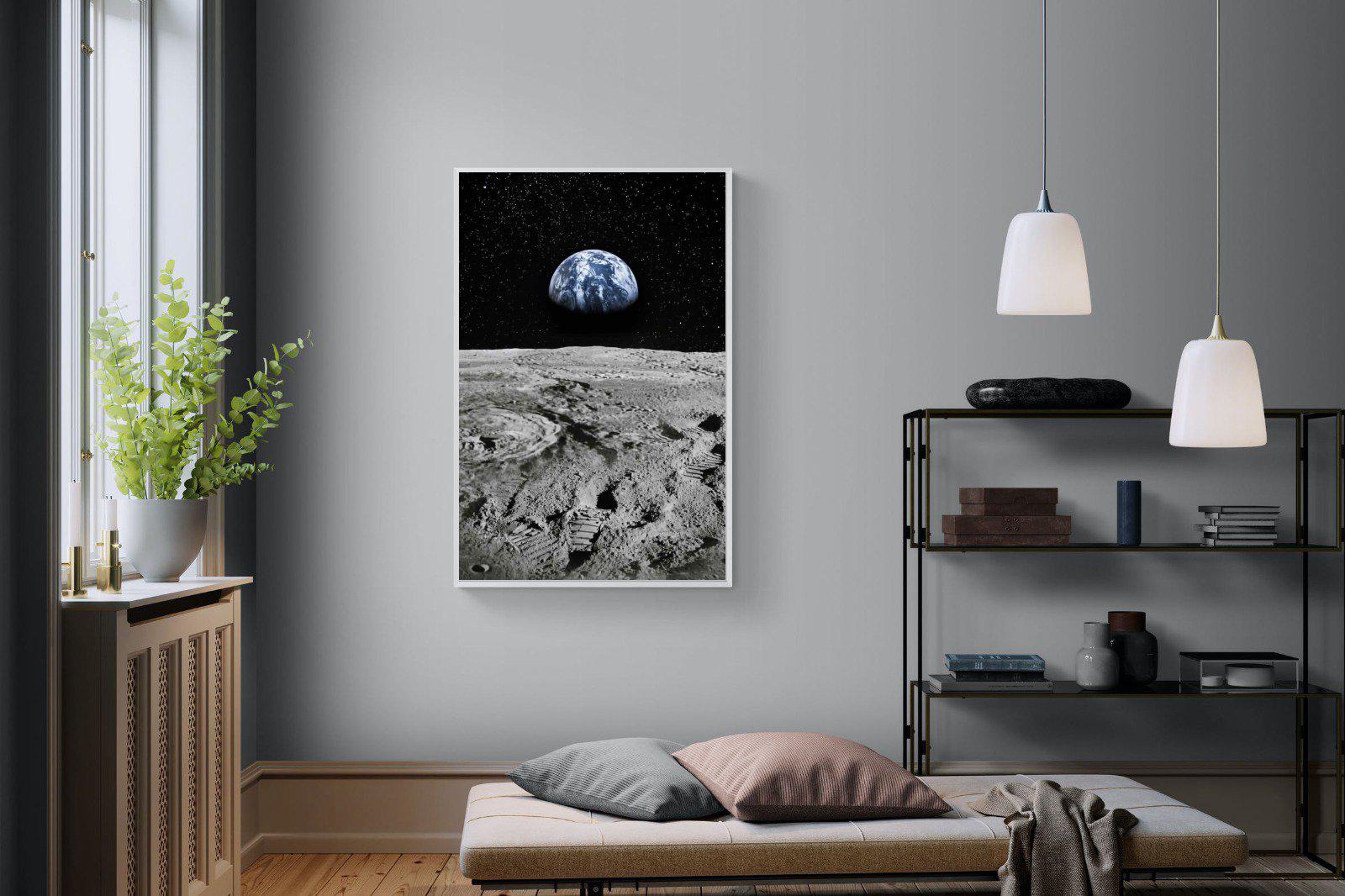 Moon Landing-Wall_Art-100 x 150cm-Mounted Canvas-White-Pixalot