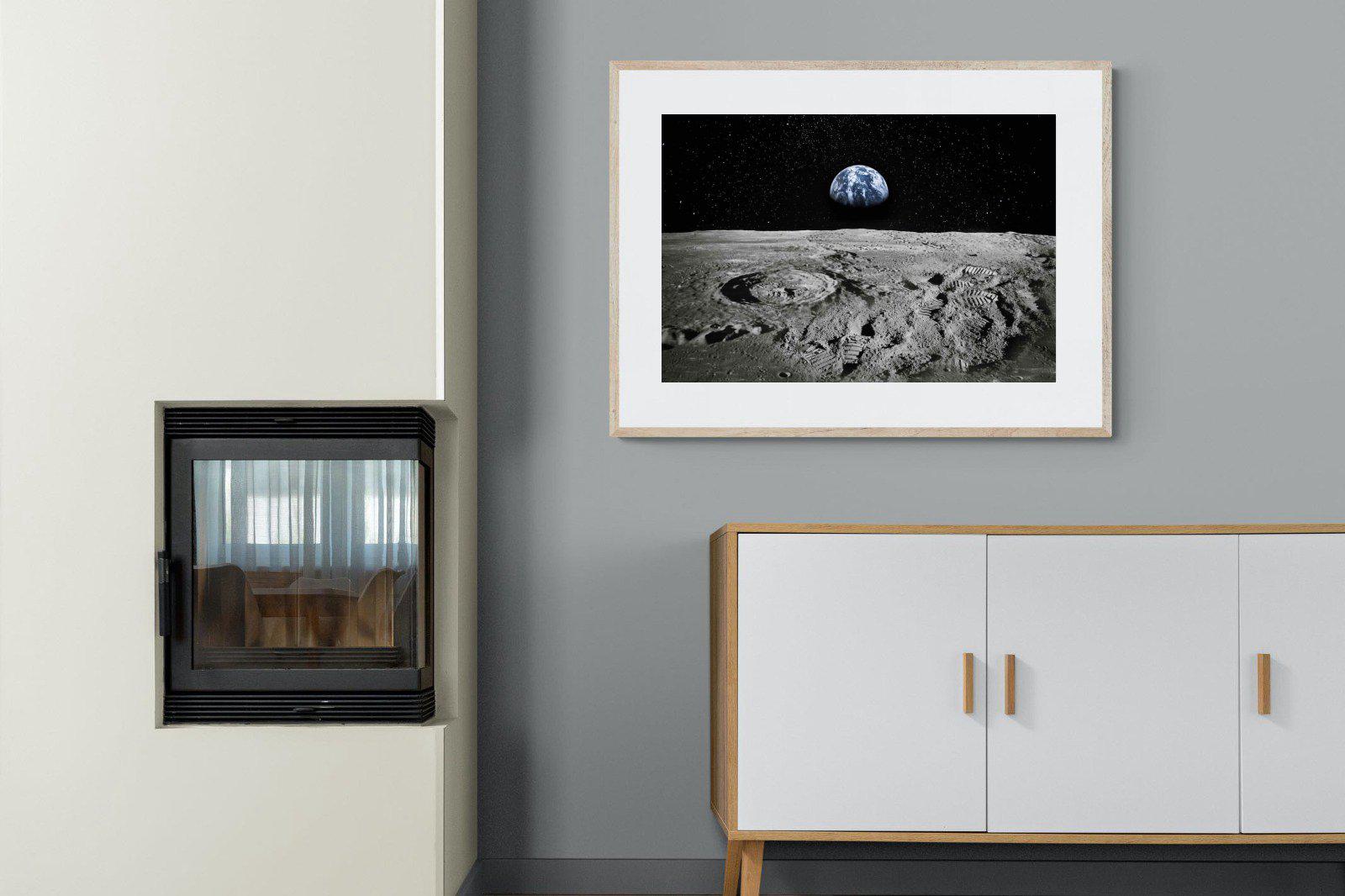 Moon Landing-Wall_Art-100 x 75cm-Framed Print-Wood-Pixalot