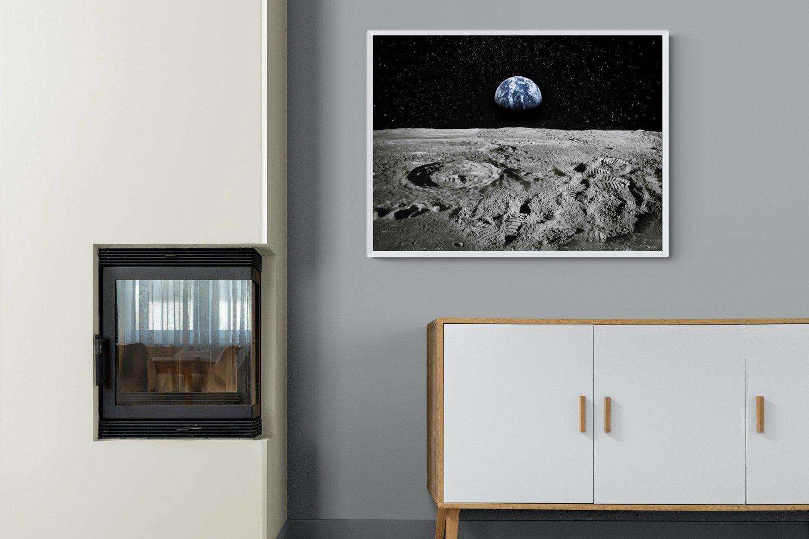 Moon Landing-Wall_Art-100 x 75cm-Mounted Canvas-White-Pixalot