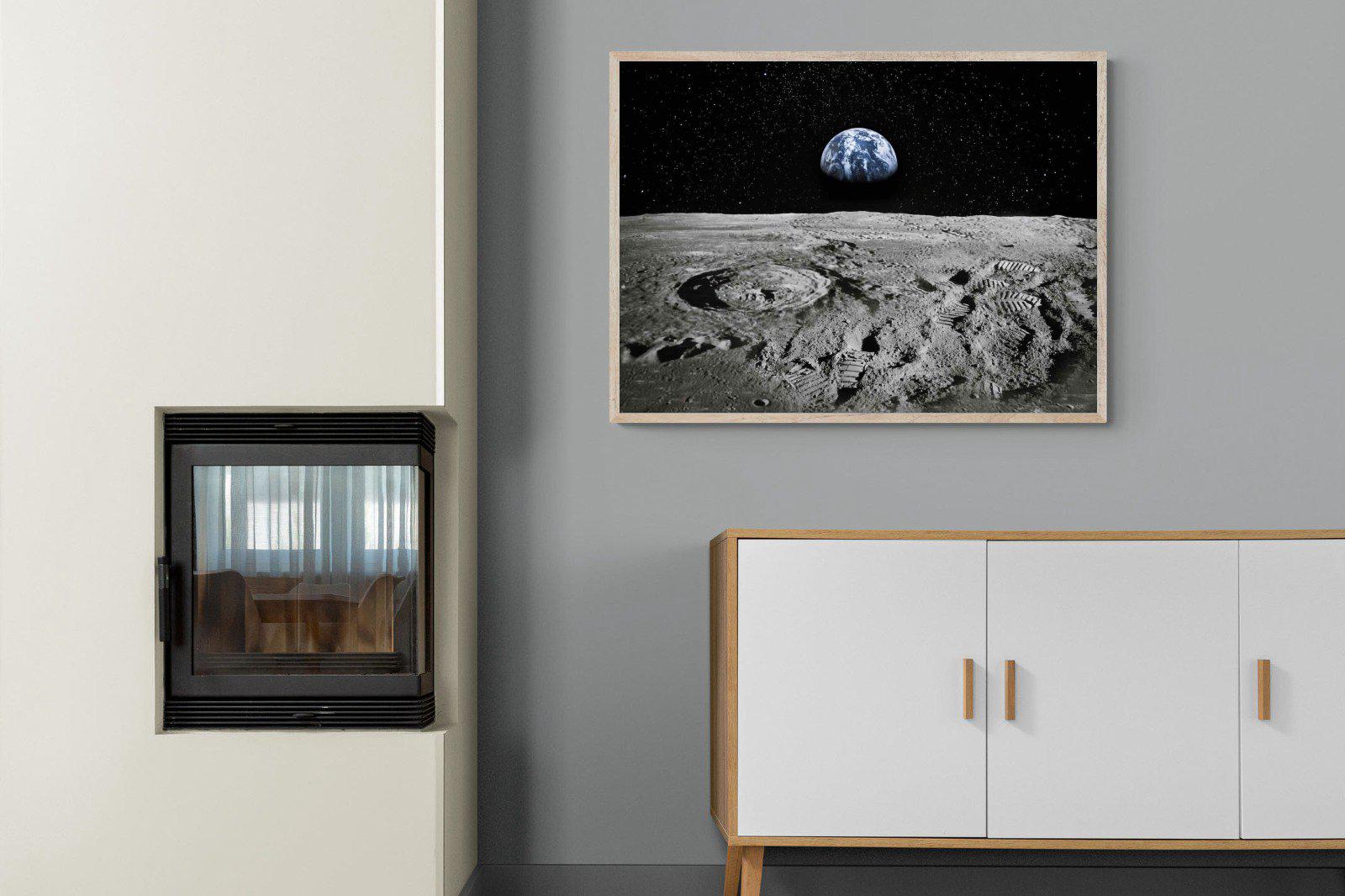 Moon Landing-Wall_Art-100 x 75cm-Mounted Canvas-Wood-Pixalot