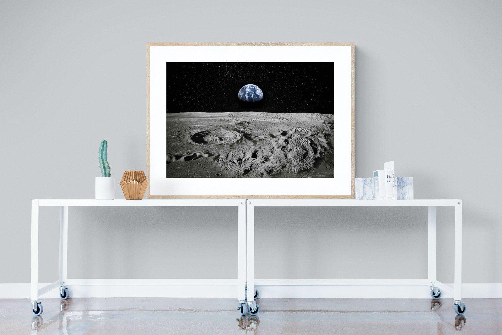 Moon Landing-Wall_Art-120 x 90cm-Framed Print-Wood-Pixalot
