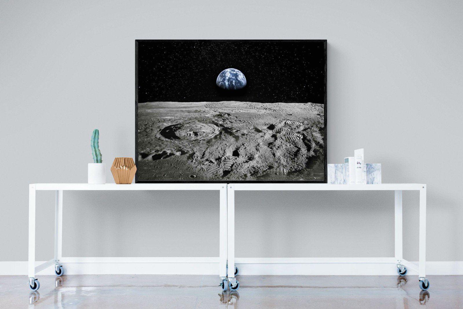 Moon Landing-Wall_Art-120 x 90cm-Mounted Canvas-Black-Pixalot