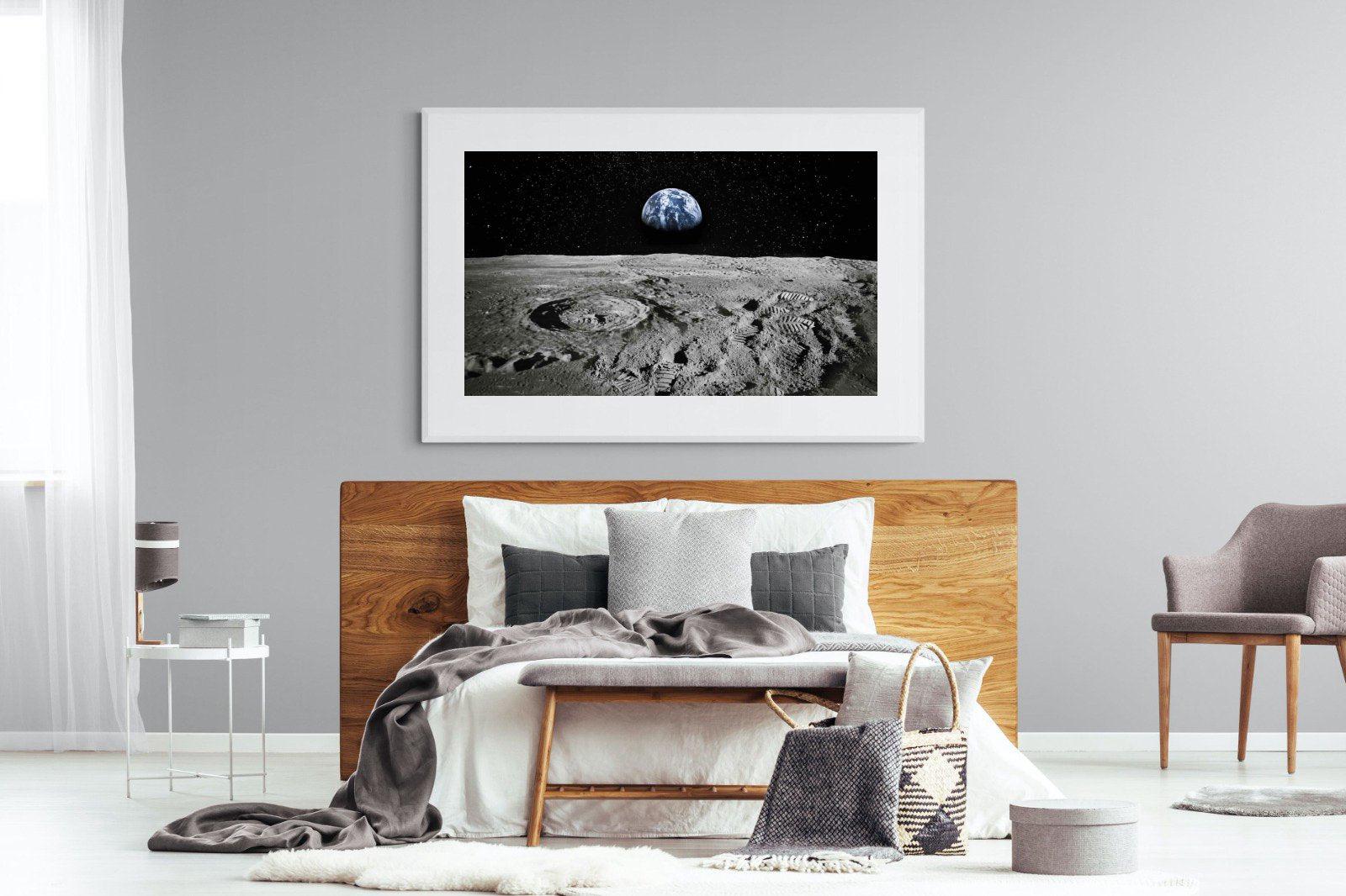 Moon Landing-Wall_Art-150 x 100cm-Framed Print-White-Pixalot