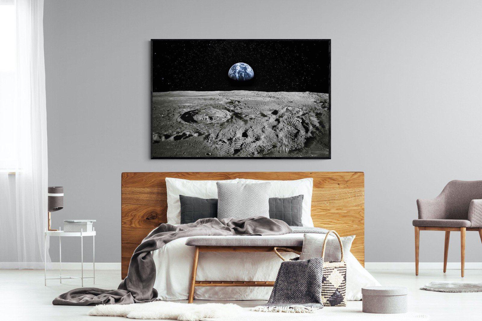 Moon Landing-Wall_Art-150 x 100cm-Mounted Canvas-Black-Pixalot