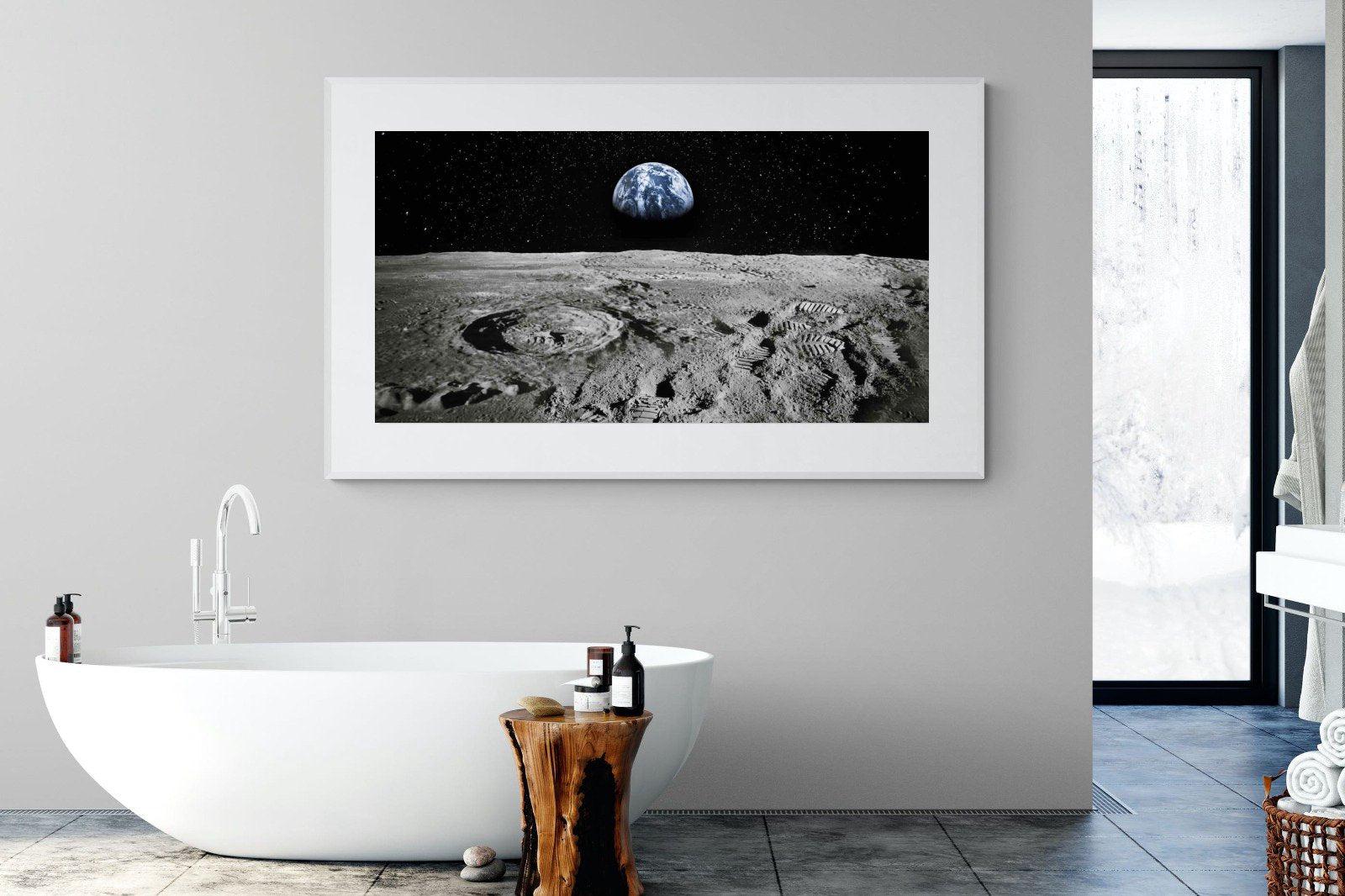 Moon Landing-Wall_Art-180 x 110cm-Framed Print-White-Pixalot