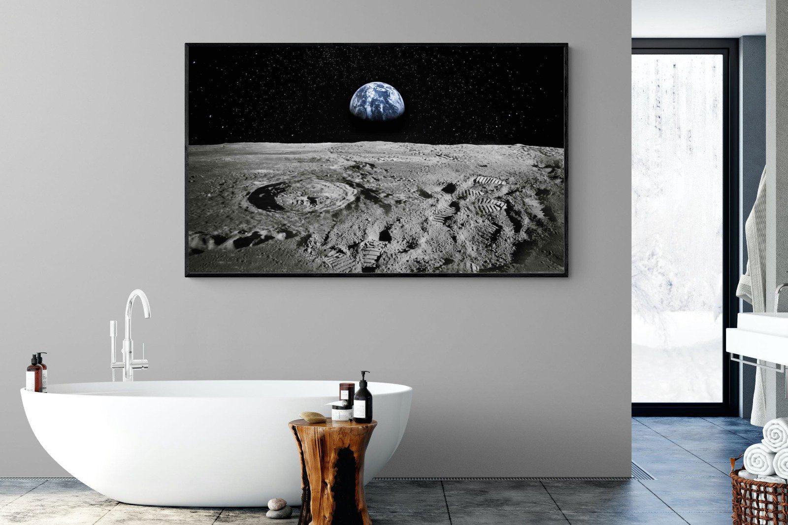Moon Landing-Wall_Art-180 x 110cm-Mounted Canvas-Black-Pixalot
