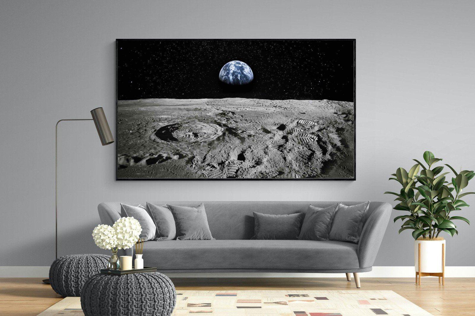 Moon Landing-Wall_Art-220 x 130cm-Mounted Canvas-Black-Pixalot
