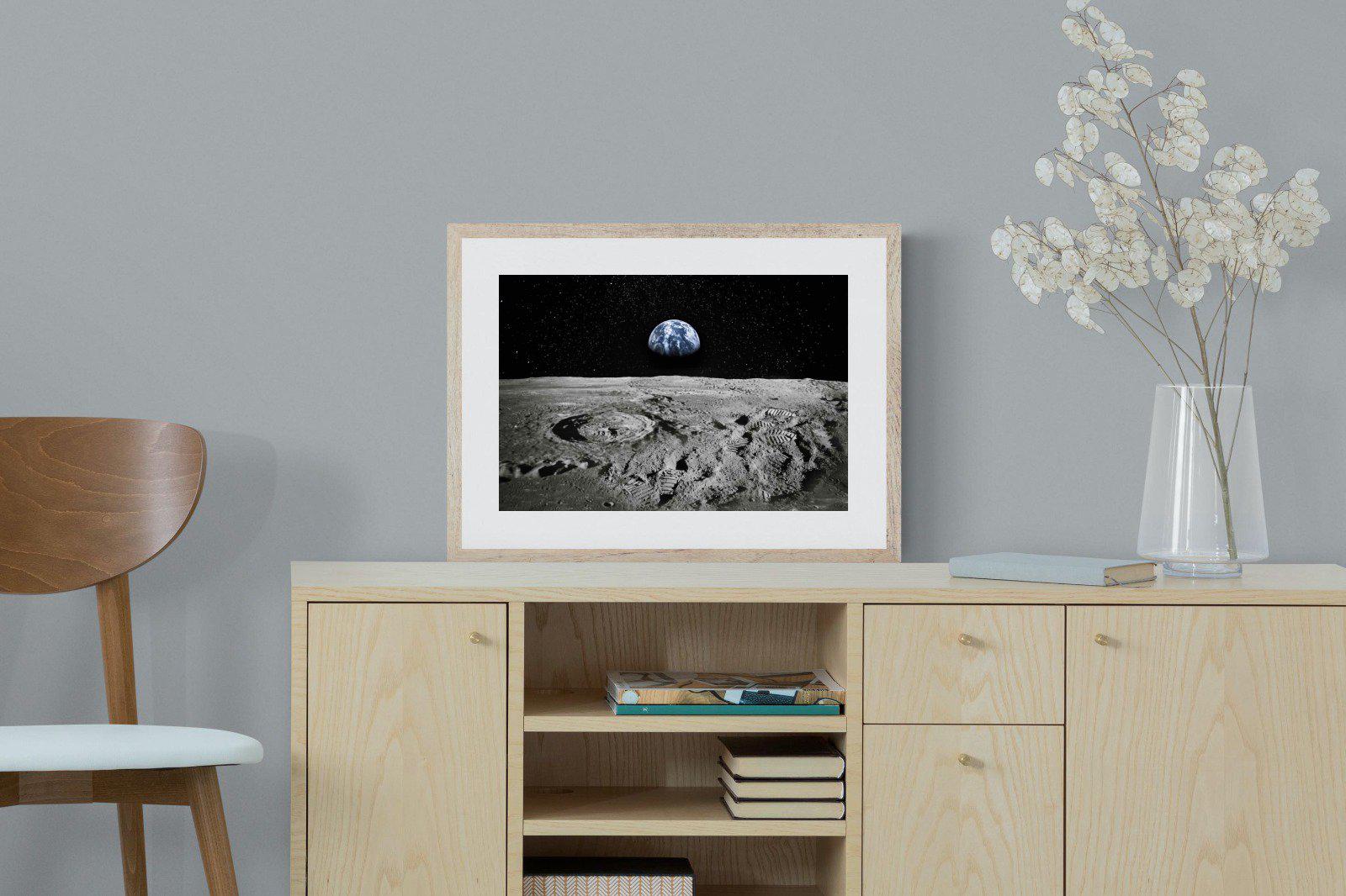 Moon Landing-Wall_Art-60 x 45cm-Framed Print-Wood-Pixalot