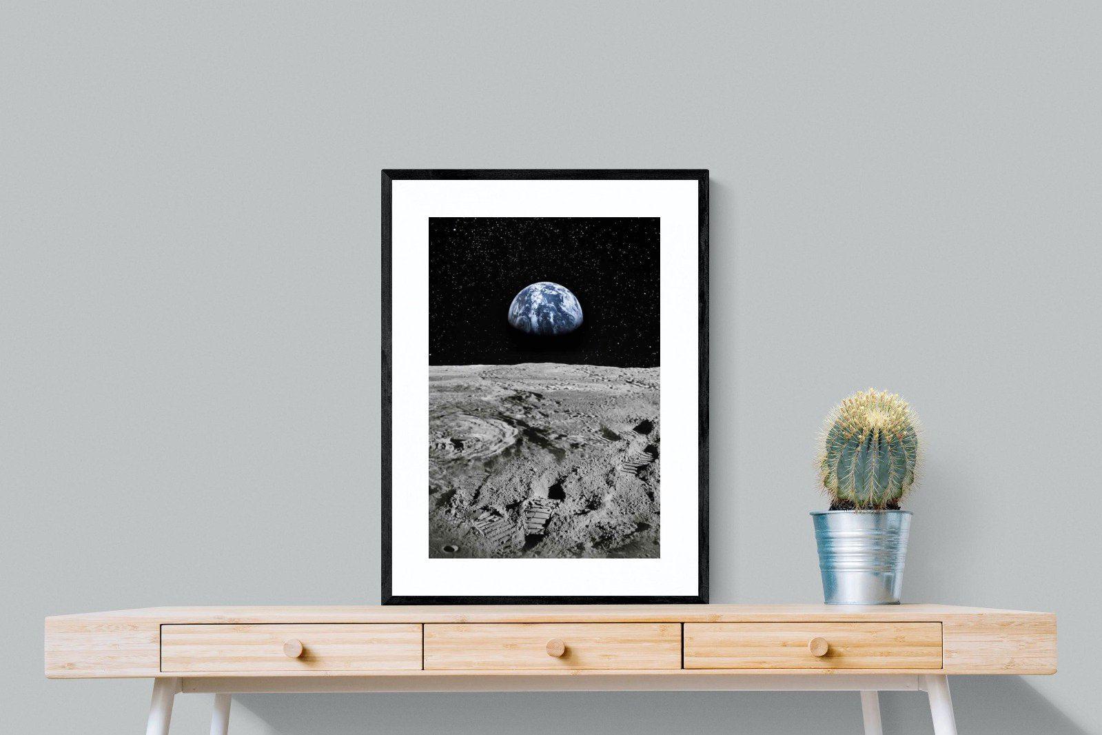 Moon Landing-Wall_Art-60 x 80cm-Framed Print-Black-Pixalot