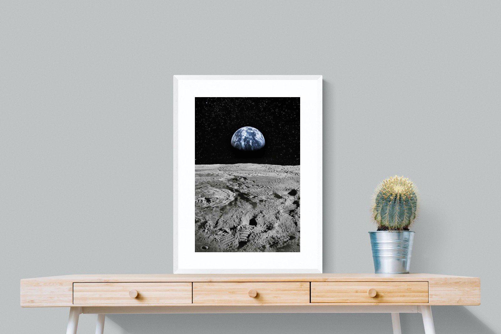 Moon Landing-Wall_Art-60 x 80cm-Framed Print-White-Pixalot