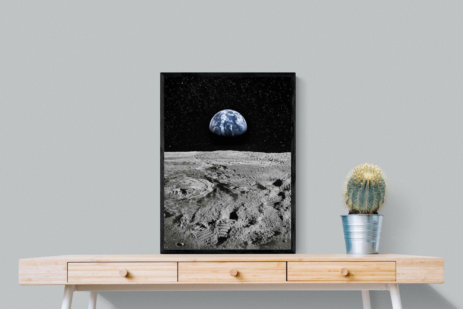 Moon Landing-Wall_Art-60 x 80cm-Mounted Canvas-Black-Pixalot