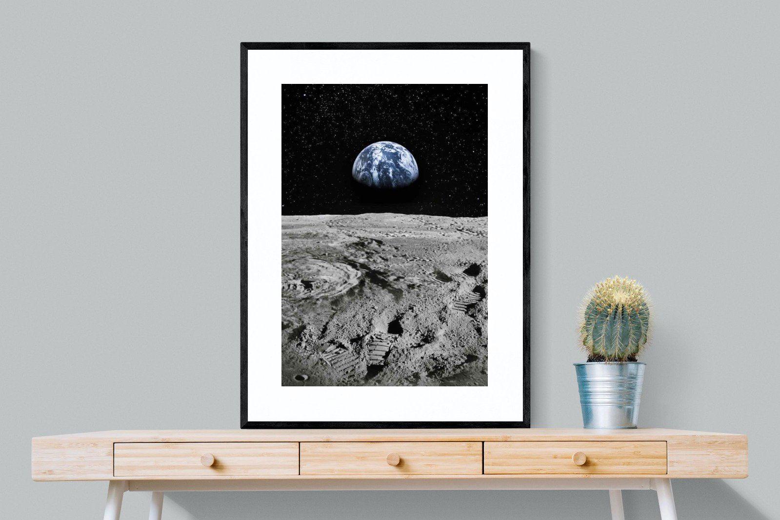 Moon Landing-Wall_Art-75 x 100cm-Framed Print-Black-Pixalot