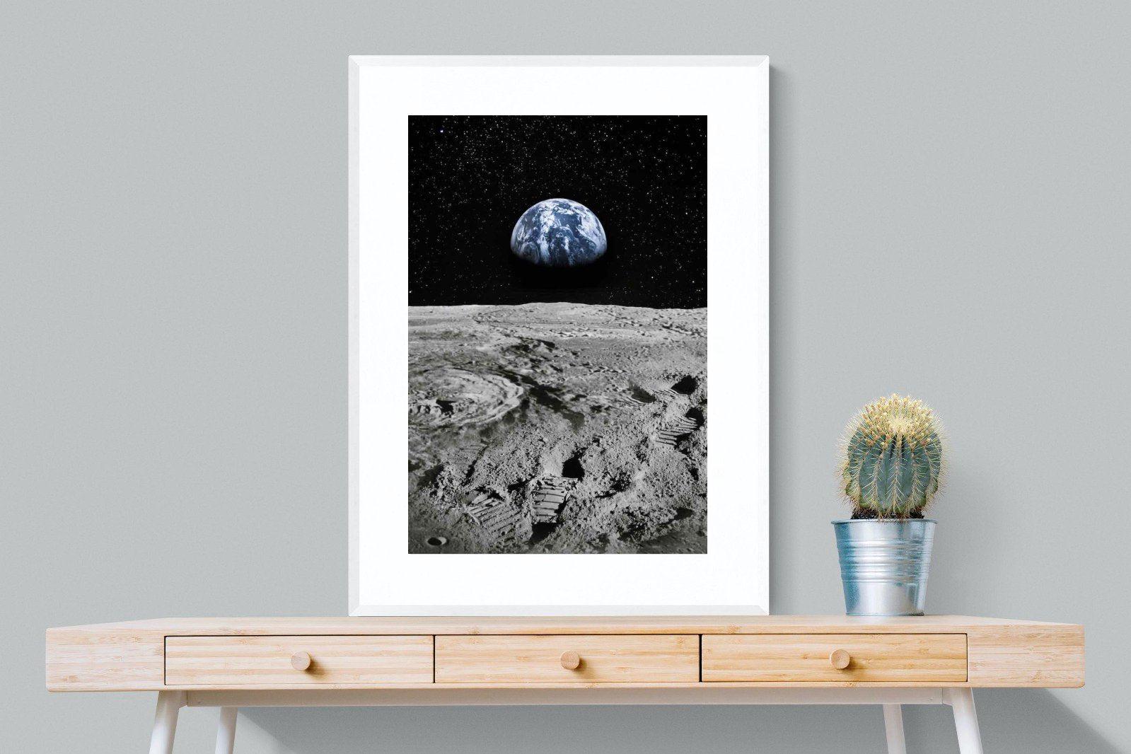 Moon Landing-Wall_Art-75 x 100cm-Framed Print-White-Pixalot
