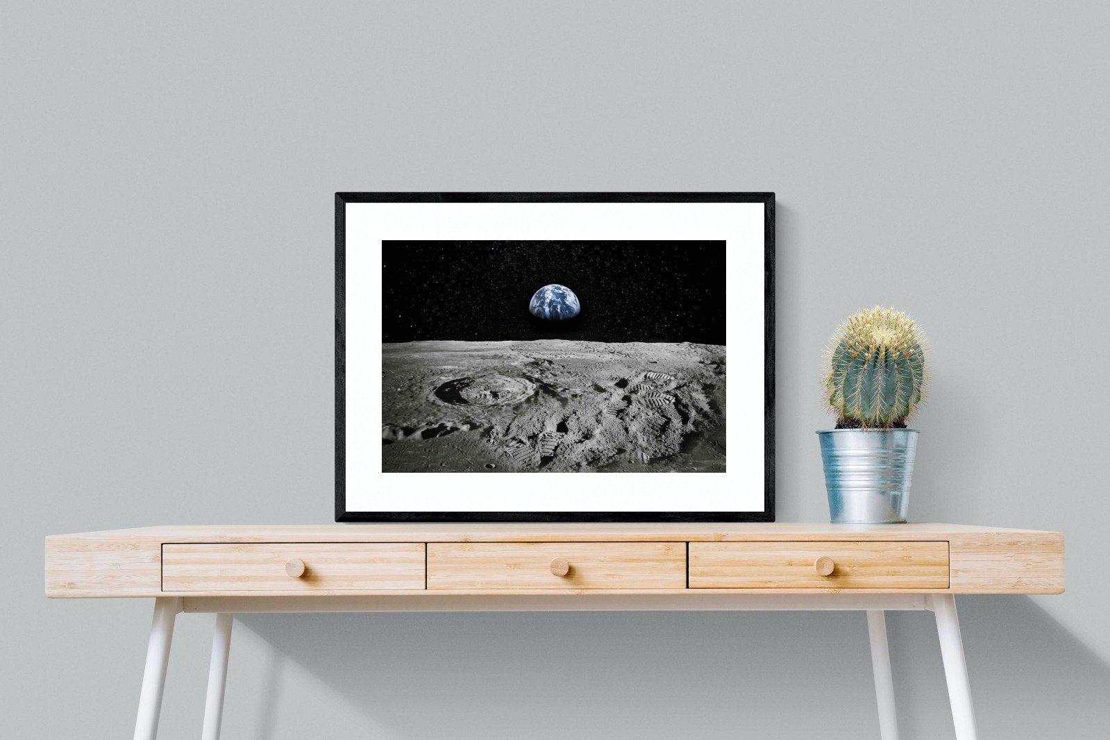 Moon Landing-Wall_Art-80 x 60cm-Framed Print-Black-Pixalot
