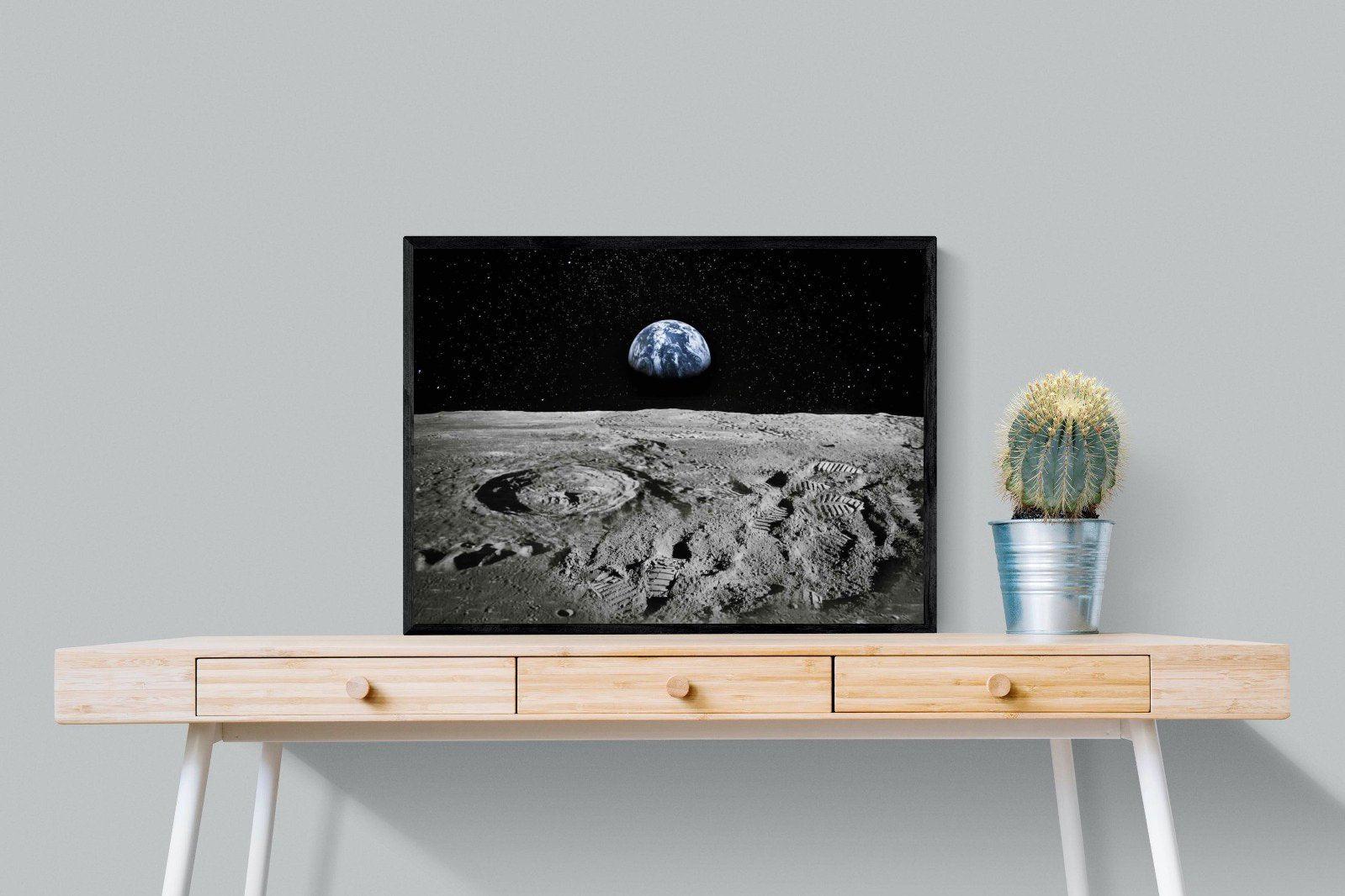 Moon Landing-Wall_Art-80 x 60cm-Mounted Canvas-Black-Pixalot