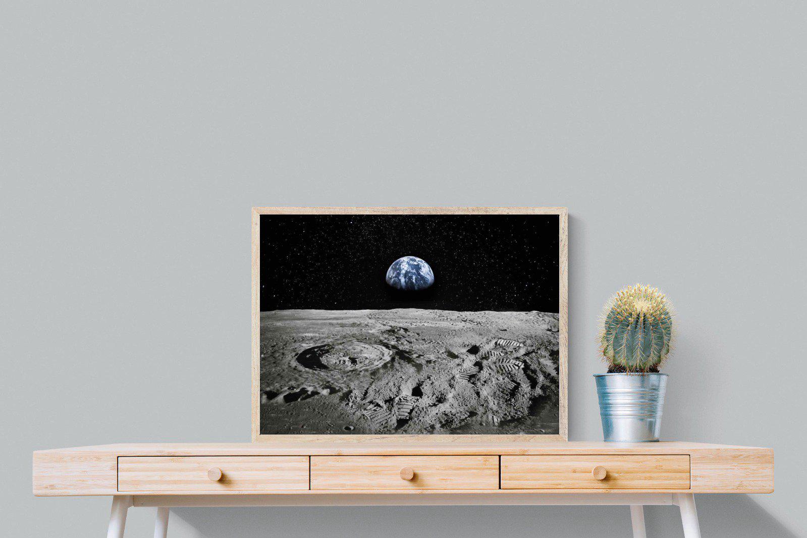 Moon Landing-Wall_Art-80 x 60cm-Mounted Canvas-Wood-Pixalot