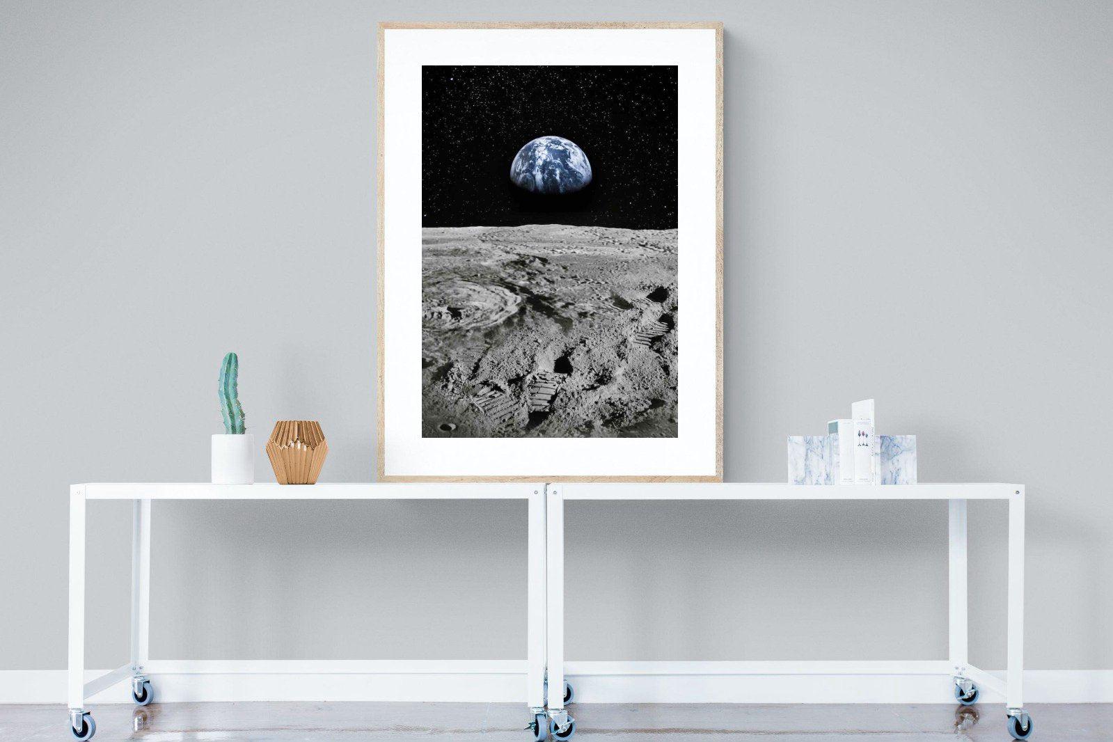 Moon Landing-Wall_Art-90 x 120cm-Framed Print-Wood-Pixalot