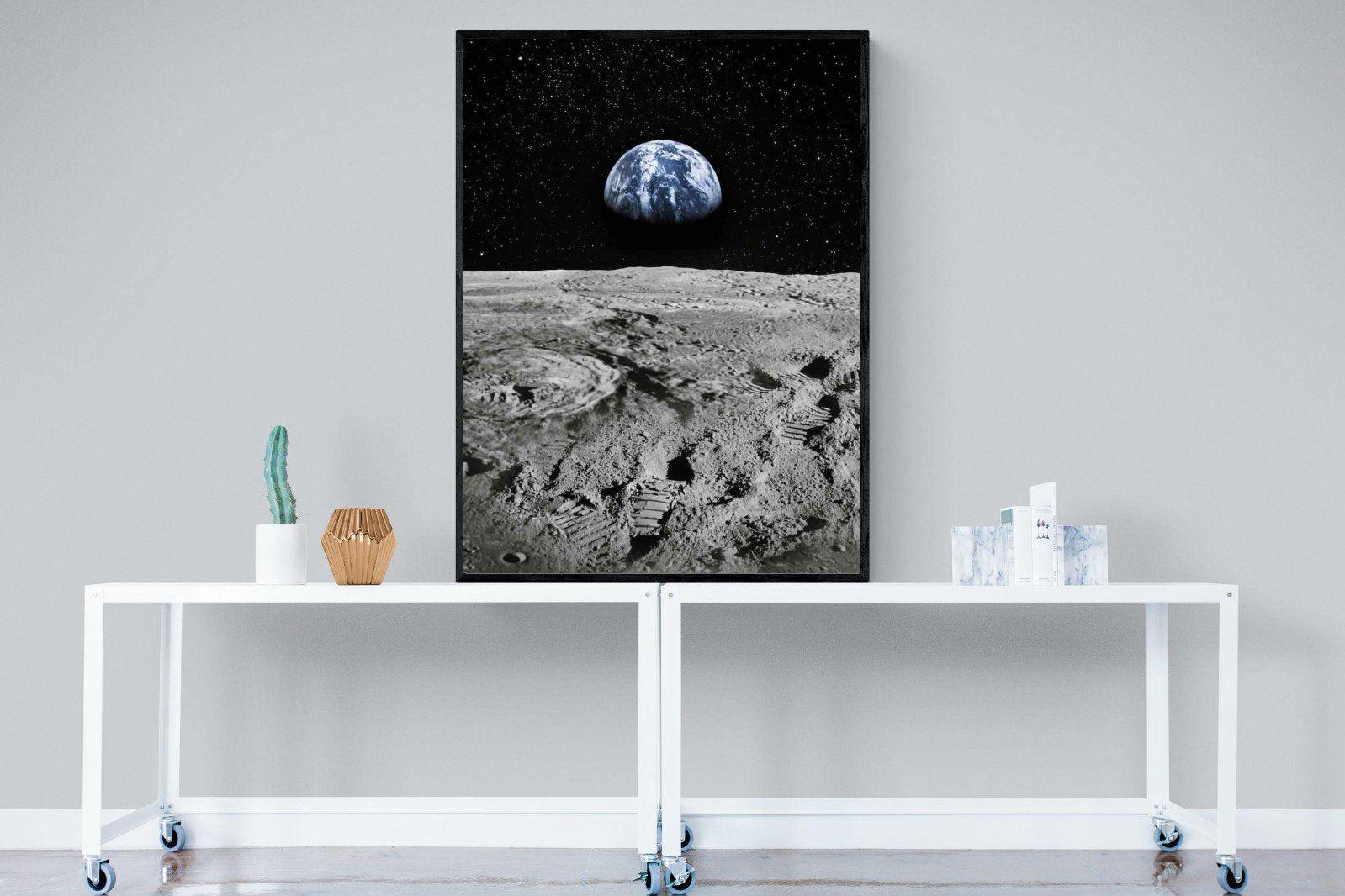 Moon Landing-Wall_Art-90 x 120cm-Mounted Canvas-Black-Pixalot