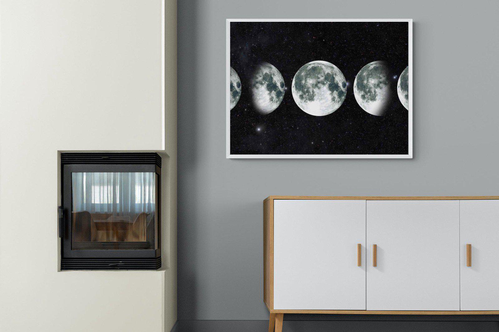 Moon Phases-Wall_Art-100 x 75cm-Mounted Canvas-White-Pixalot