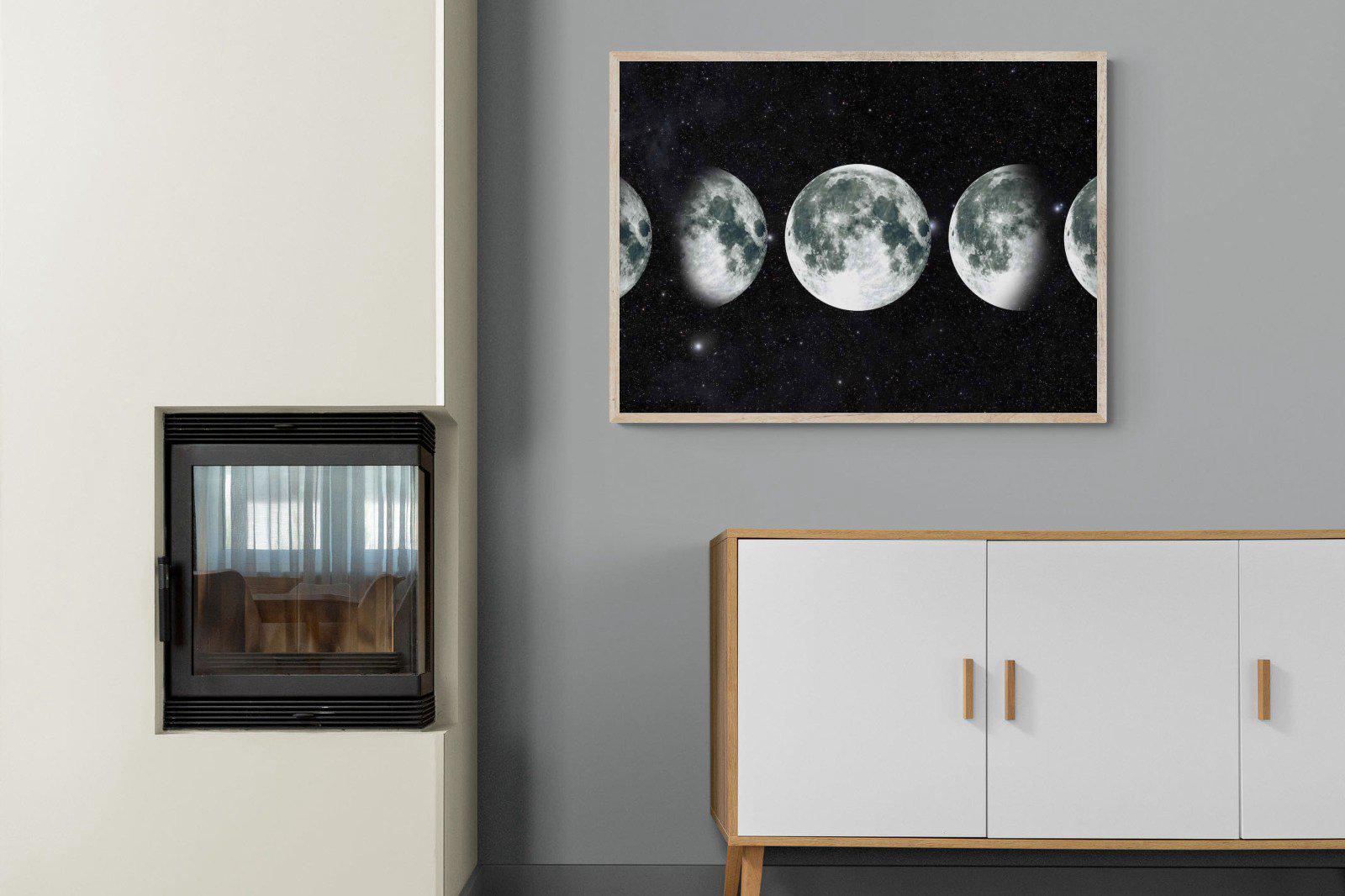 Moon Phases-Wall_Art-100 x 75cm-Mounted Canvas-Wood-Pixalot