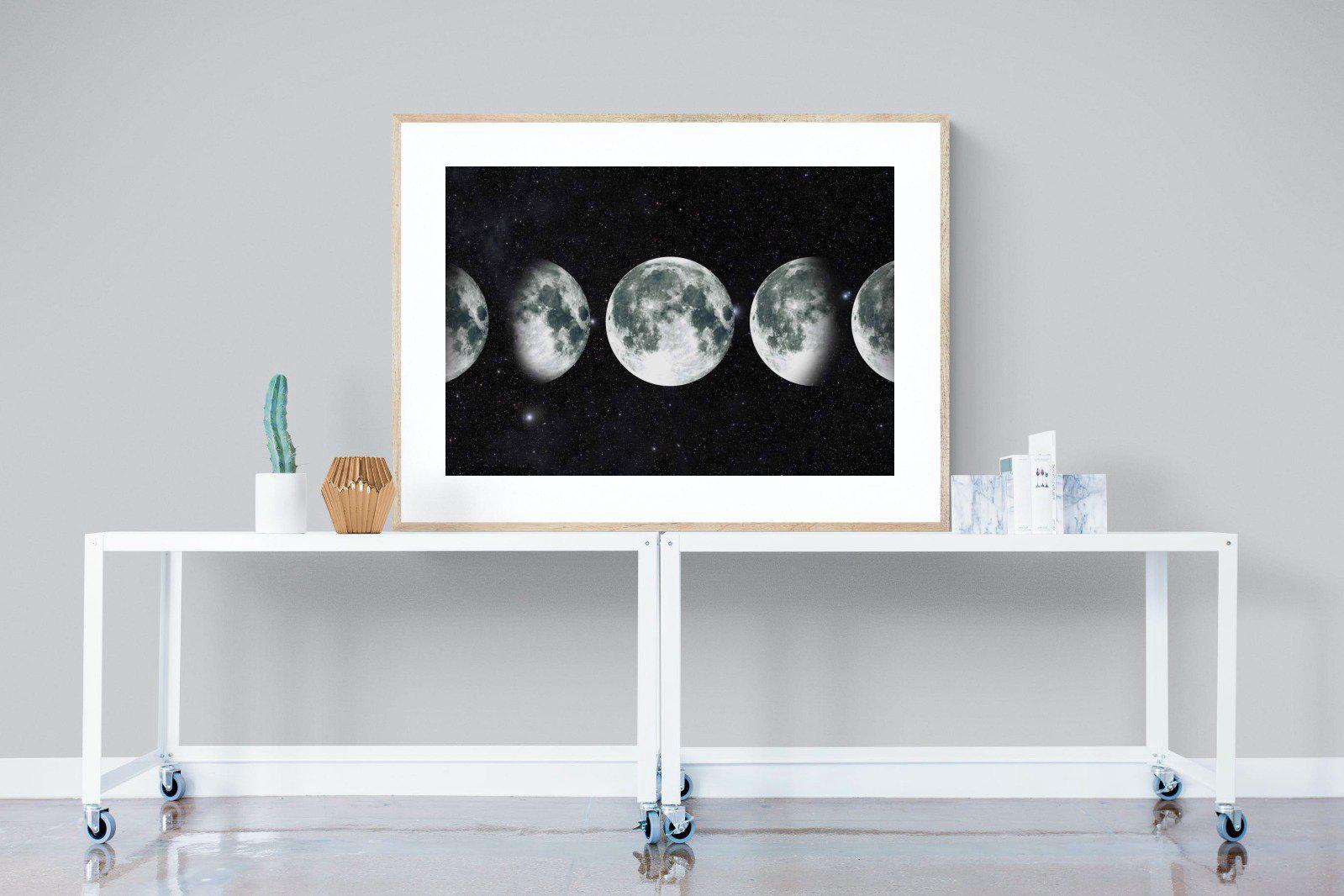 Moon Phases-Wall_Art-120 x 90cm-Framed Print-Wood-Pixalot