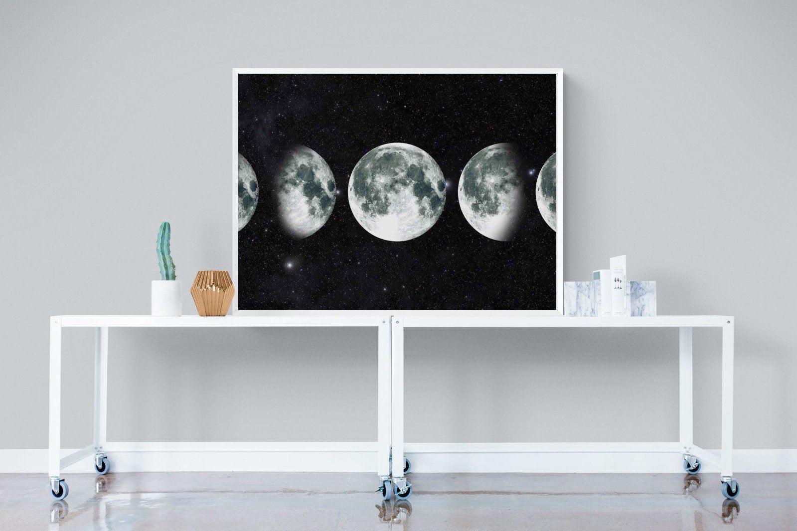 Moon Phases-Wall_Art-120 x 90cm-Mounted Canvas-White-Pixalot