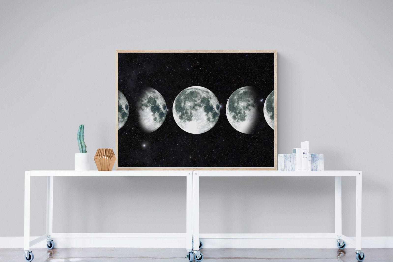 Moon Phases-Wall_Art-120 x 90cm-Mounted Canvas-Wood-Pixalot
