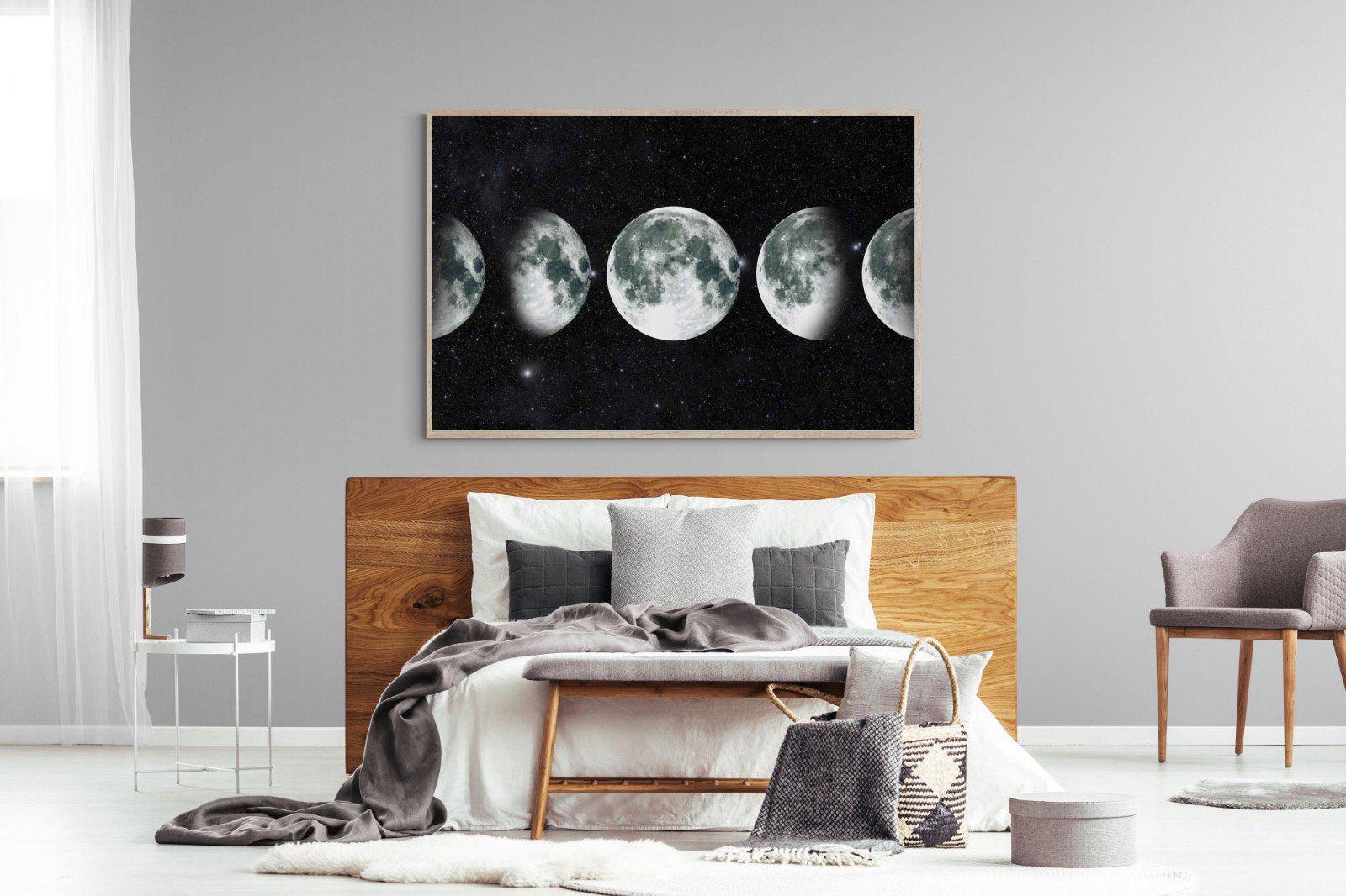 Moon Phases-Wall_Art-150 x 100cm-Mounted Canvas-Wood-Pixalot