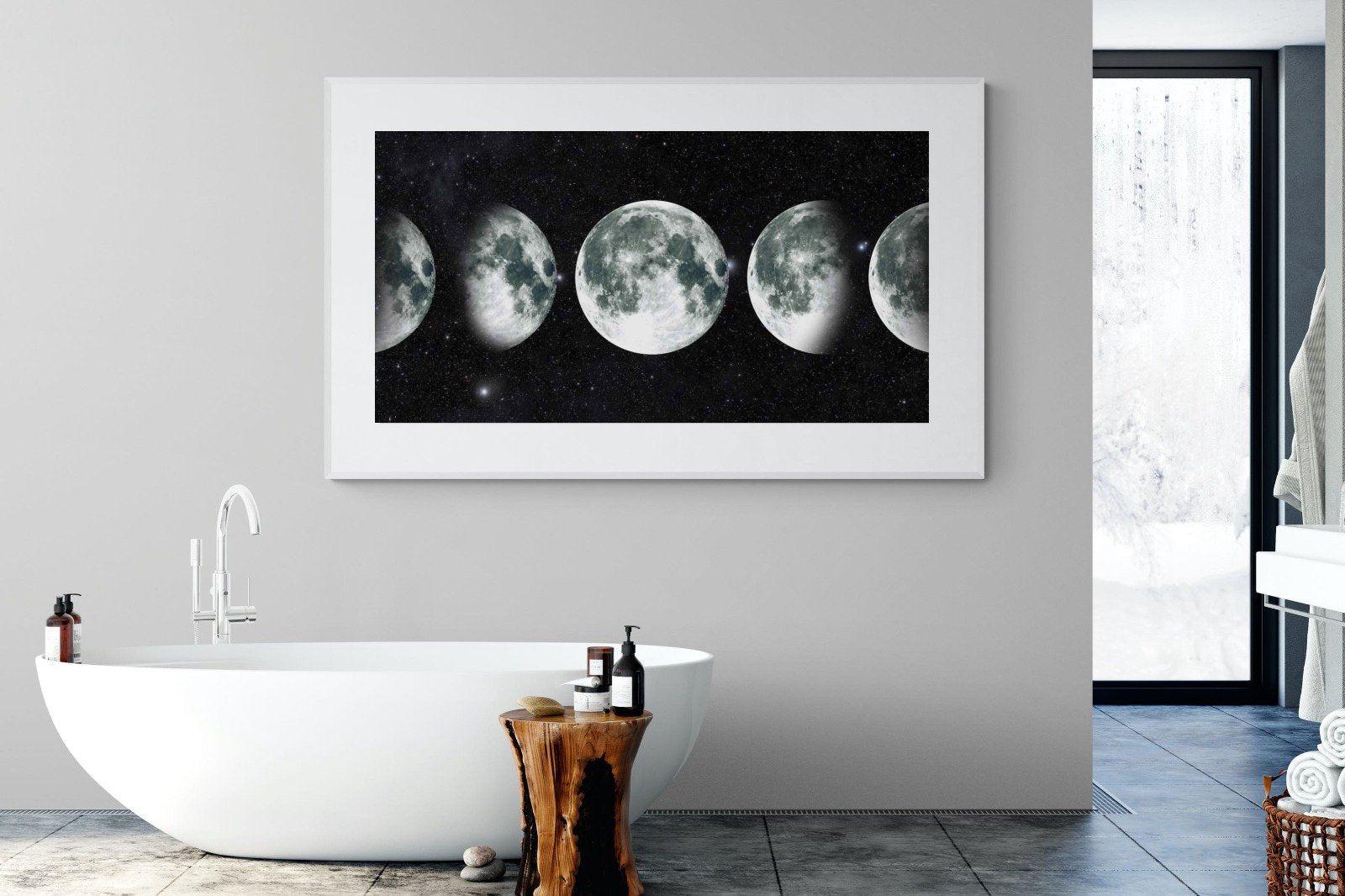 Moon Phases-Wall_Art-180 x 110cm-Framed Print-White-Pixalot