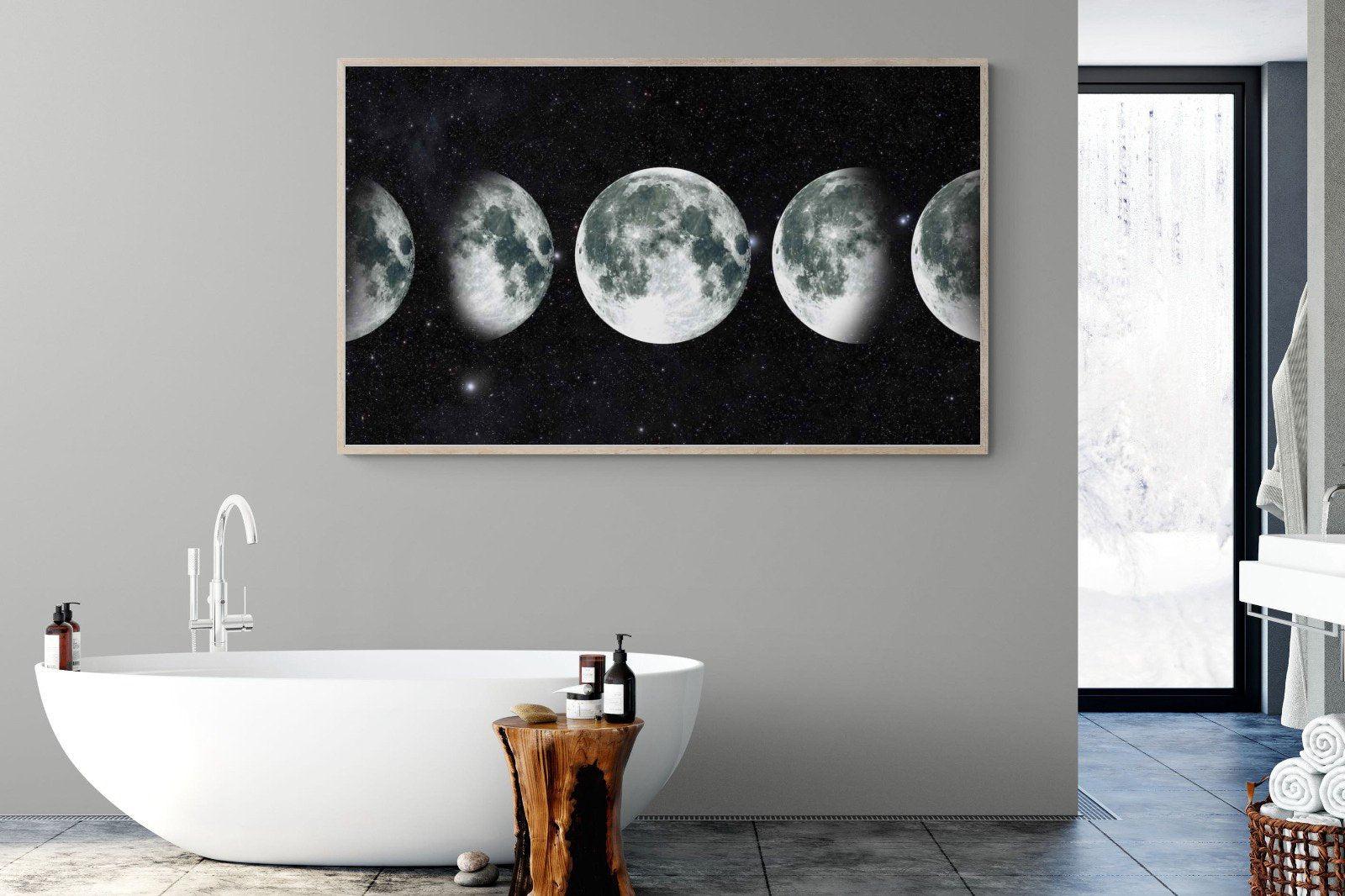 Moon Phases-Wall_Art-180 x 110cm-Mounted Canvas-Wood-Pixalot