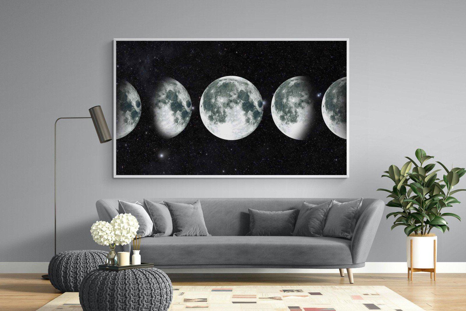 Moon Phases-Wall_Art-220 x 130cm-Mounted Canvas-White-Pixalot