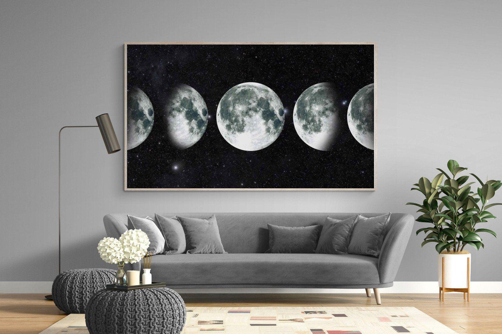 Moon Phases-Wall_Art-220 x 130cm-Mounted Canvas-Wood-Pixalot