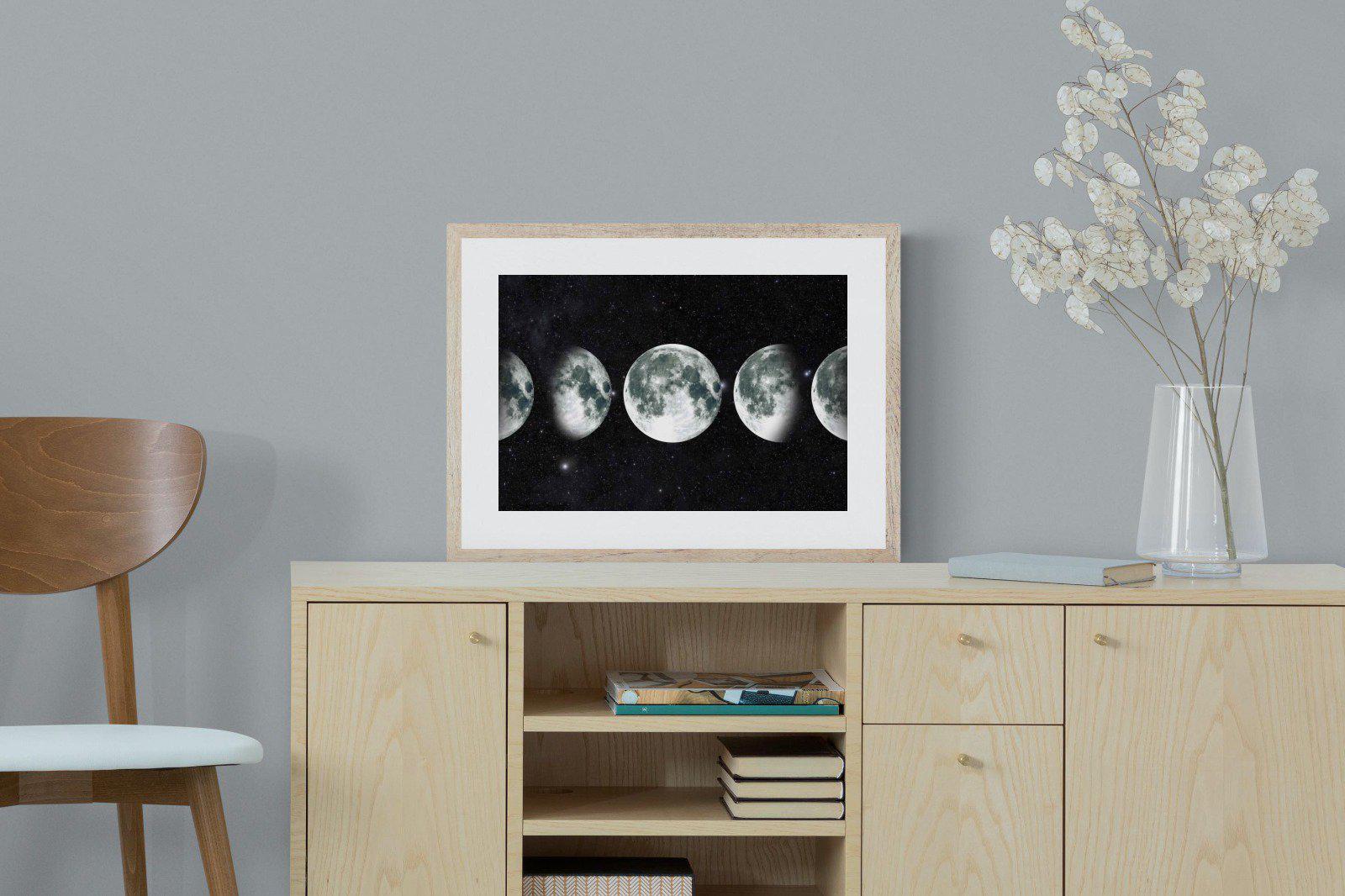 Moon Phases-Wall_Art-60 x 45cm-Framed Print-Wood-Pixalot